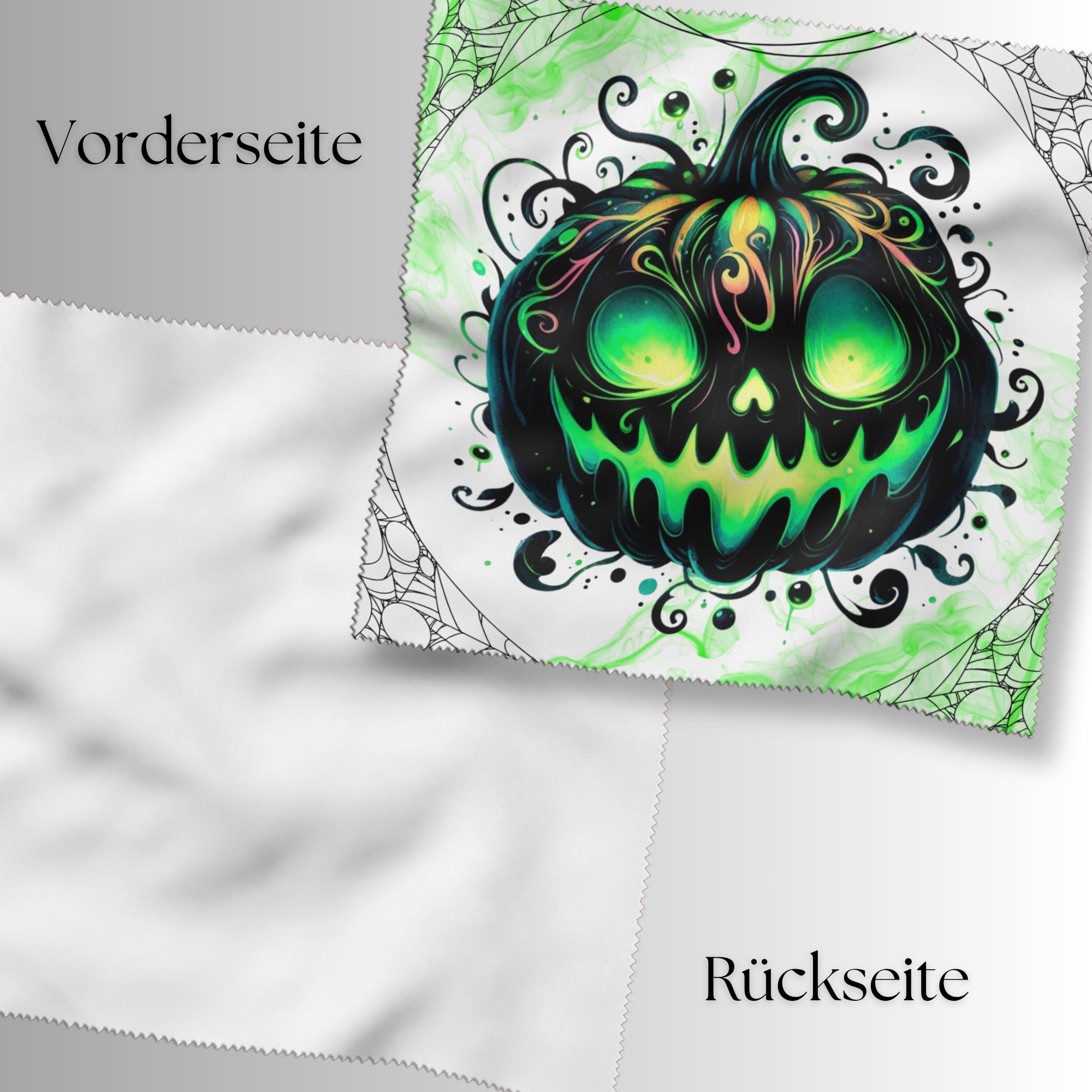 Brillenputztuch Jack O Lantern Halloween bedrucktes Mikrofasertuch für Brille Display Handy Sonnenbrille Größe 15x15 cm oder 20x20 cm #SA14