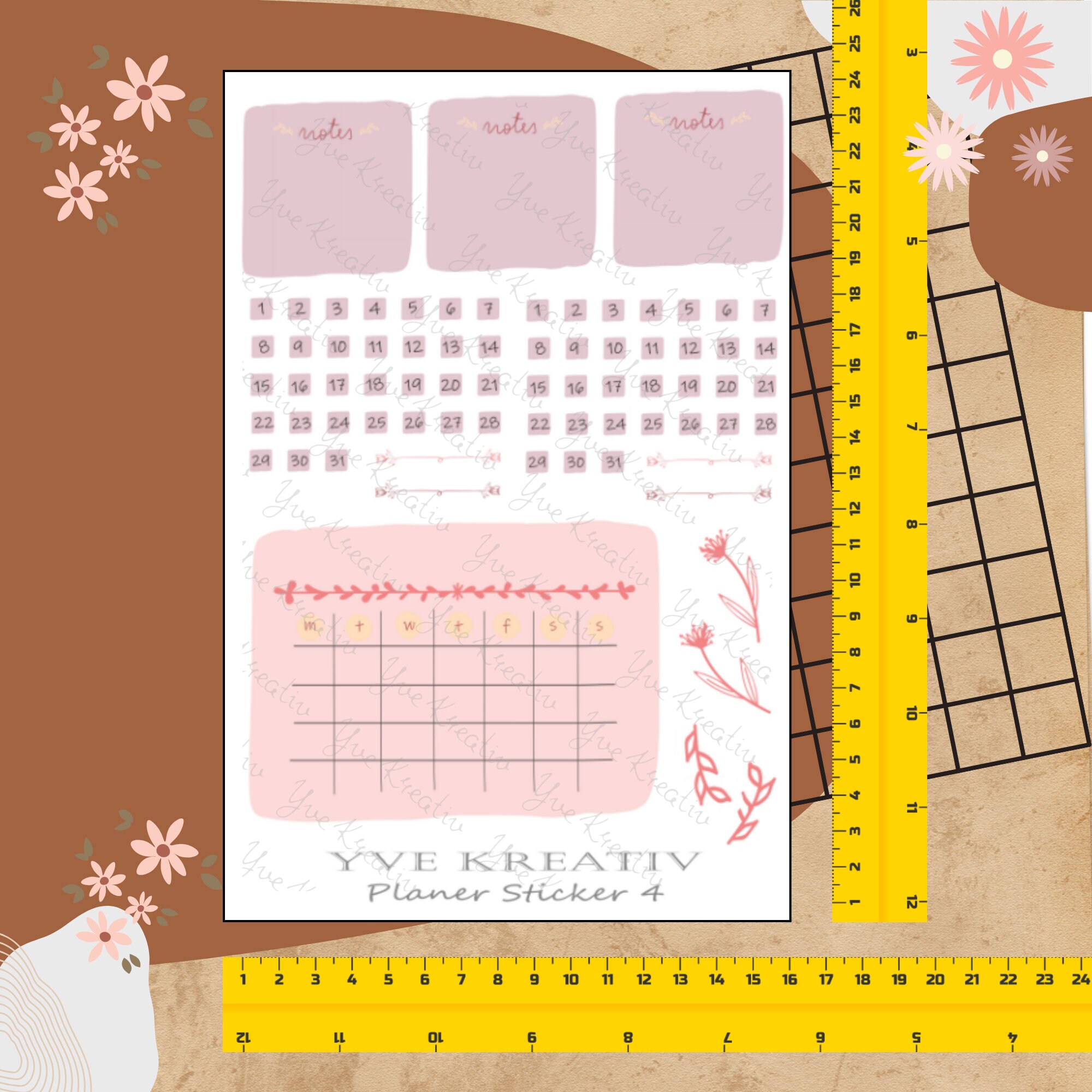 Sticker Planer | über 70 Aufkleber Sticker Bogen Set Stickerbogen  -  Wochenplaner Kalender Bullet Journaling
