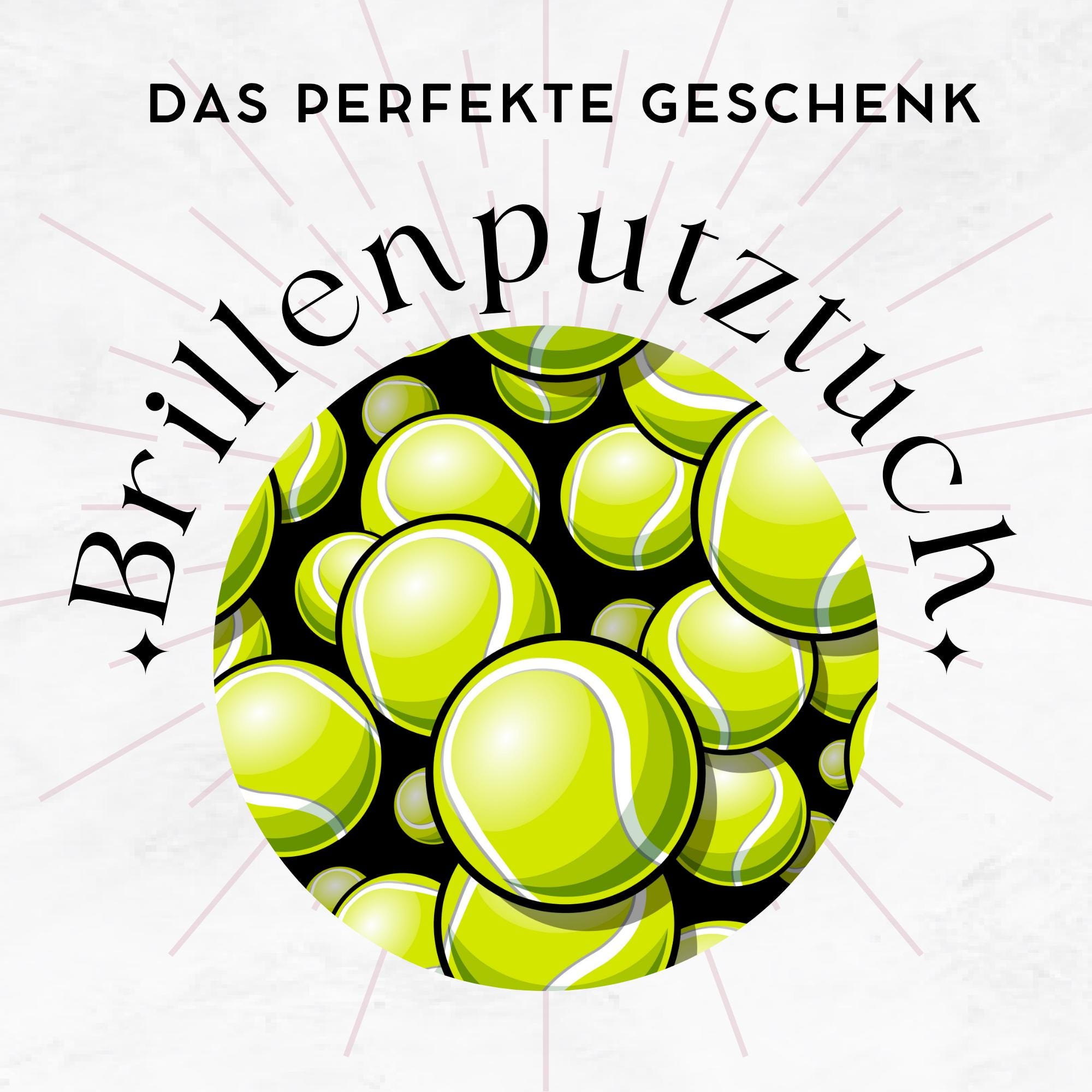Brillenputztuch Tennis bedrucktes Mikrofasertuch für Brillen Sonnenbrille Displays Geschenk Tennisspieler Mitbringsel Sportler #SP22
