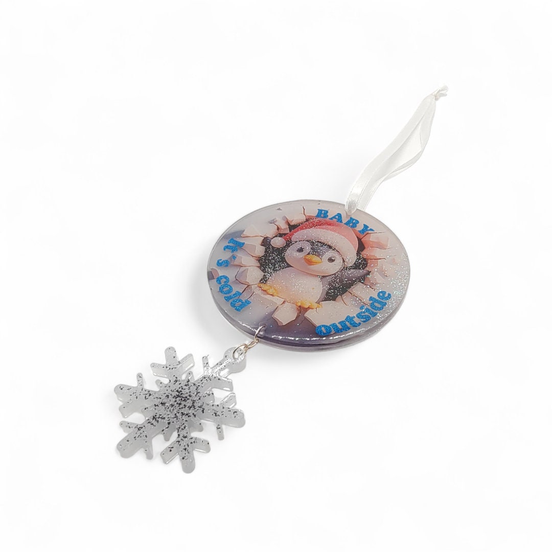 Weihnachtskugel Weihnachtsschmuck Baumanhänger Christmas Ornaments Weihnachten Baumkugel Motiv "Pinguin"  #1607321214