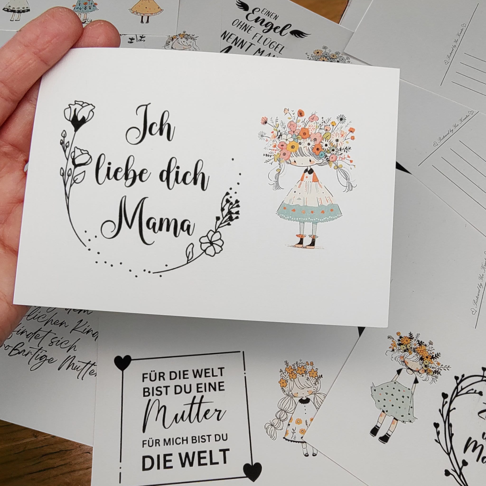 Postkarte, Grußkarte, Karte zum Muttertag, Muttertagskarte, Mama Karte, Grußkarte Muttertag, Geburtstag Mama