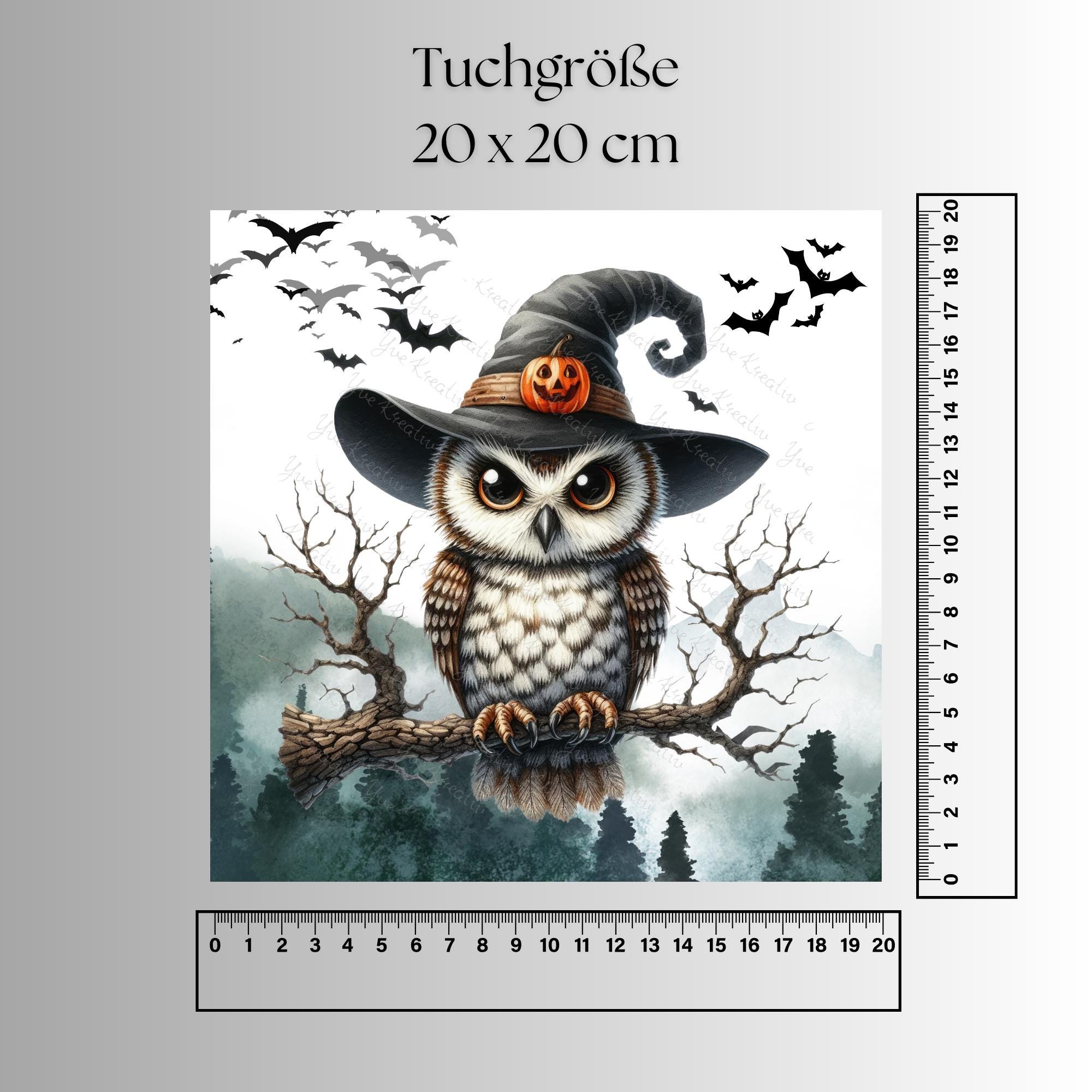 Brillenputztuch Zauberer Eule bedrucktes Mikrofasertuch für Sonnenbrille Displays Handy Eulen Geschenk Halloween Mitbringsel #TI171