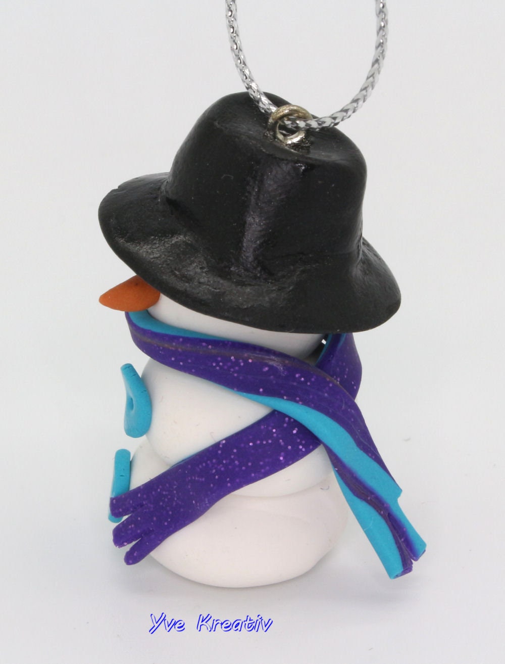 Weihnachtsbaum Anhänger "Schneemann", Ornament handmodeliert, Christbaumschmuck, Geschenkanhänger  #613960826