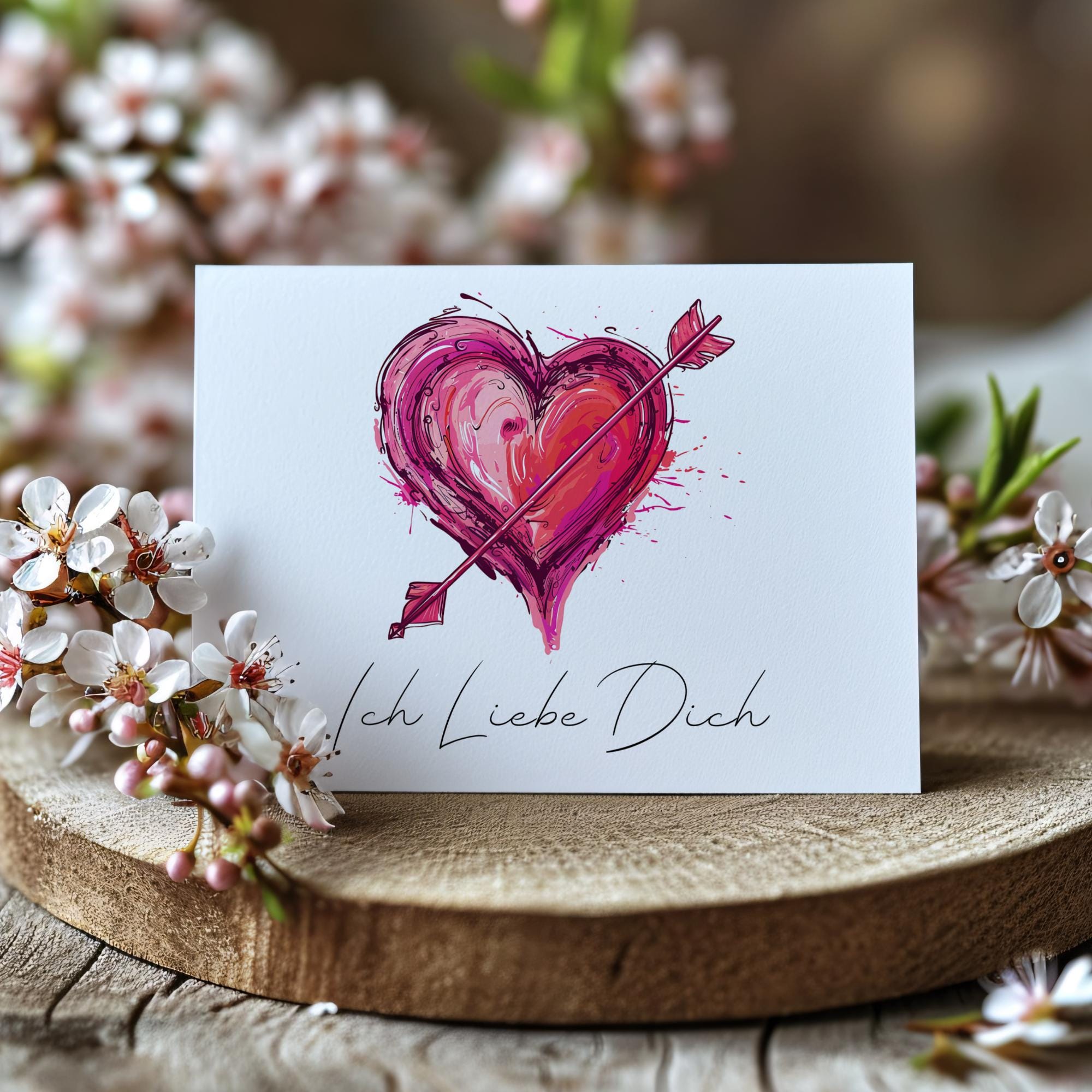 Postkarte zum Valentinstag, Grußkarte für Verliebte, Liebesgruß, Verlobungskarte, Liebesbrief   #PLS