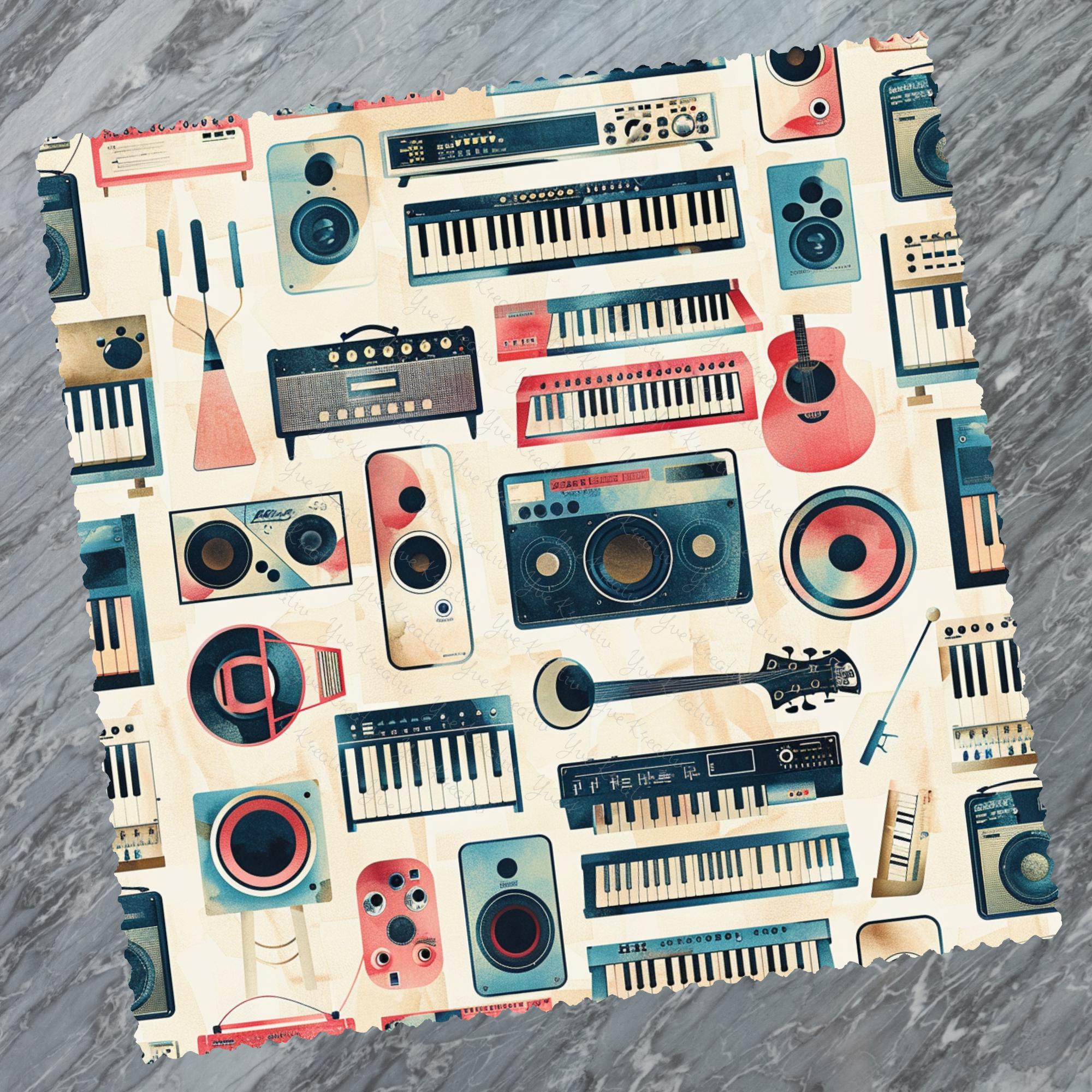 Brillenputztuch Musik Nostalgie bedrucktes Mikrofasertuch für Sonnenbrille Displays Handy Geschenk Musiker Mitbringsel Musiklehrer #BM
