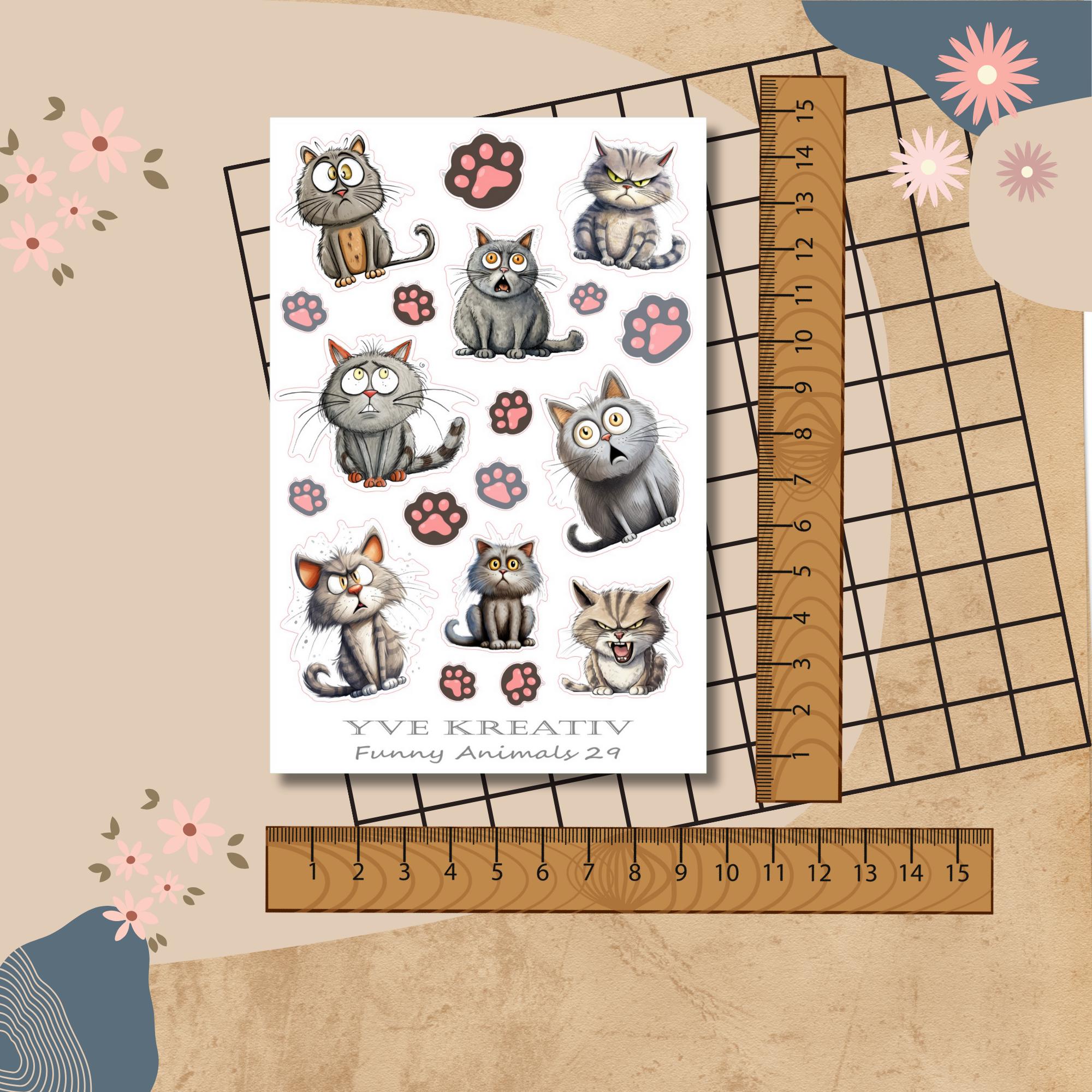 Aufkleber Katzen Sticker Bogen Sticker Set - 2 Stickerbogen zur Auswahl in Weiß - Transparent - Matt - Glanz #SBA6 Aufkleber Katzen Sticker Bogen Sticker Set - 2 Stickerbogen zur Auswahl in Weiß - Transparent - Matt - Glanz #SBA6