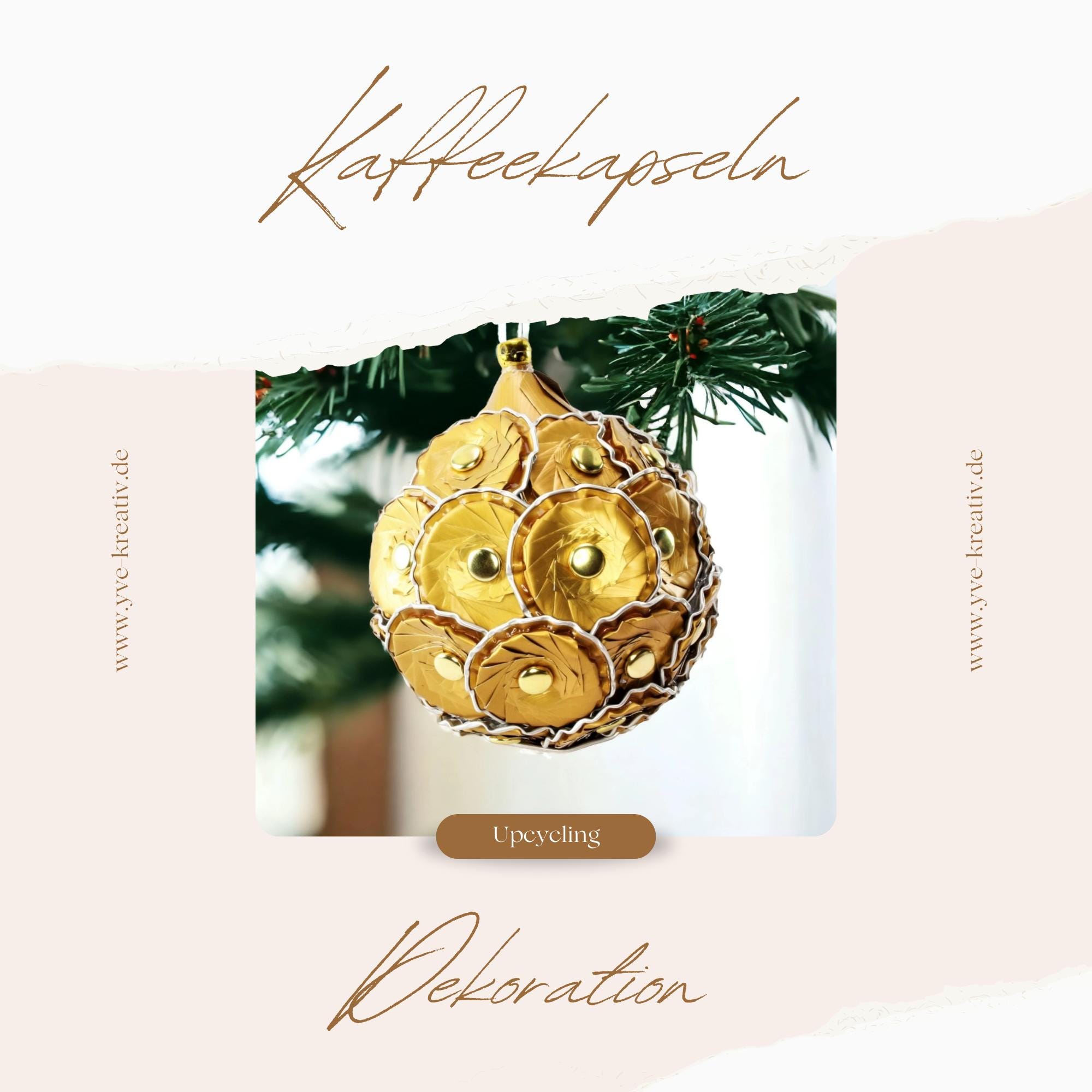 Große Weihnachtskugel Dekokugel aus Kaffeekapseln Christbaumkugel Weihnachtsornament Weihnachtsdeko Fensterdeko Upcycling #627795755