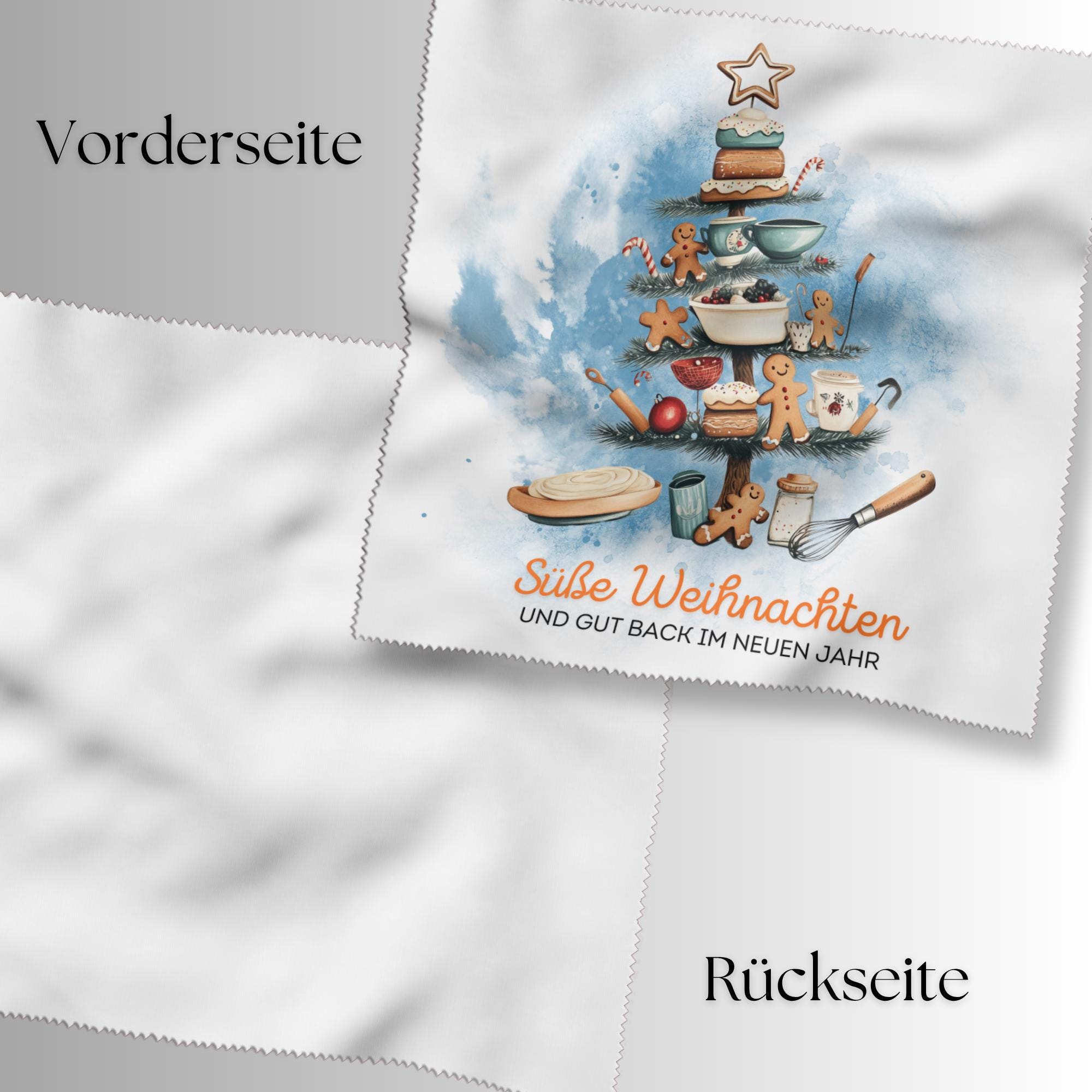 Brillenputztuch Tannenbaum Weihnachten Wichtelgeschenk Bäcker Geschenk Konditor bedrucktes Mikrofasertuch für Brillen Display Handy #WE26