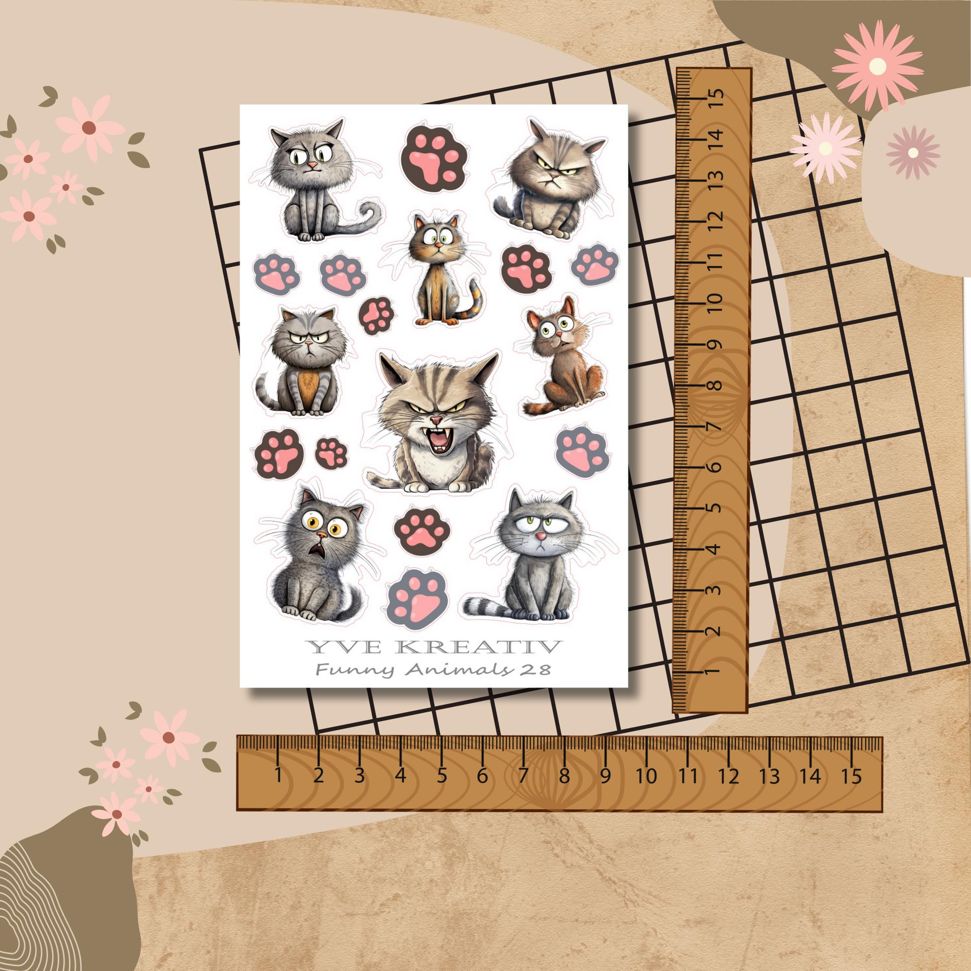 Aufkleber Katzen Sticker Bogen Sticker Set - 2 Stickerbogen zur Auswahl in Weiß - Transparent - Matt - Glanz #SBA6 Aufkleber Katzen Sticker Bogen Sticker Set - 2 Stickerbogen zur Auswahl in Weiß - Transparent - Matt - Glanz #SBA6
