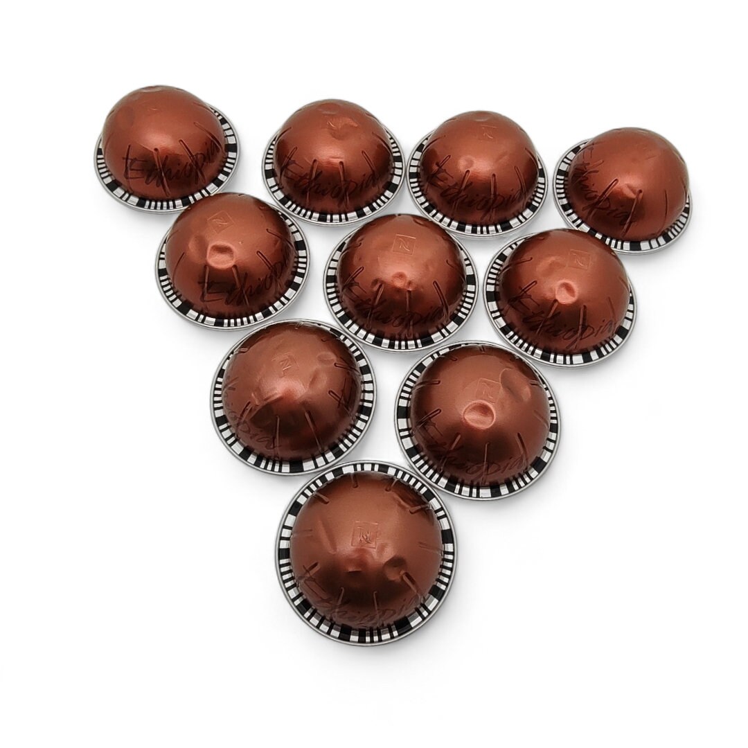 10 leere GROßE Kaffeekapseln Farbe : Kupfer  #KVS