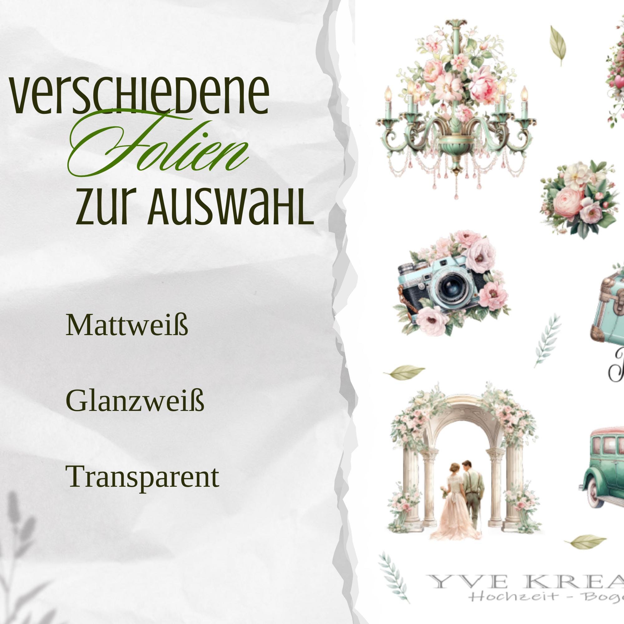 Aufkleber Hochzeit Sticker Bogen Hochzeitsfeier Stickerbogen zur Auswahl in Weiß - Transparent - Matt - Glanz #SBA6 Aufkleber Hochzeit Sticker Bogen Hochzeitsfeier Stickerbogen zur Auswahl in Weiß - Transparent - Matt - Glanz #SBA6