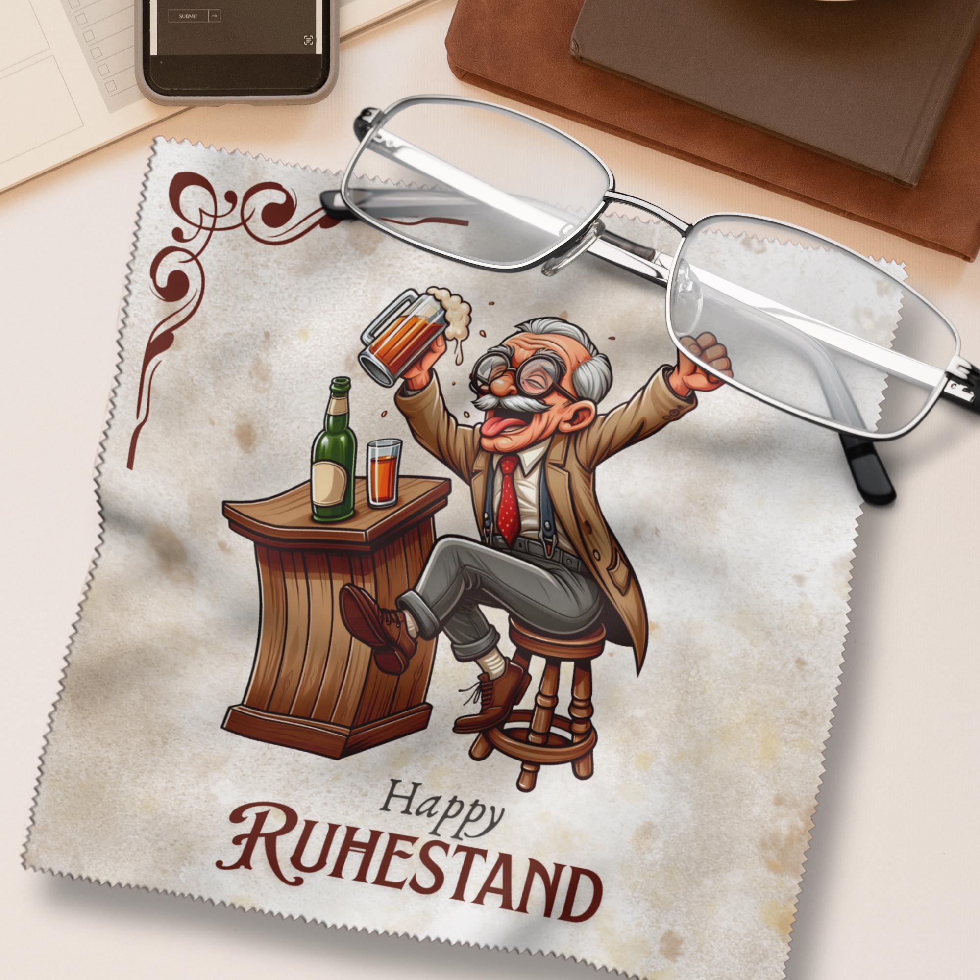 Brillenputztuch Ruhestand bedrucktes Mikrofasertuch für Brille Sonnenbrille Display Handy Geschenk zur Rente Abschied Kollege #BE16