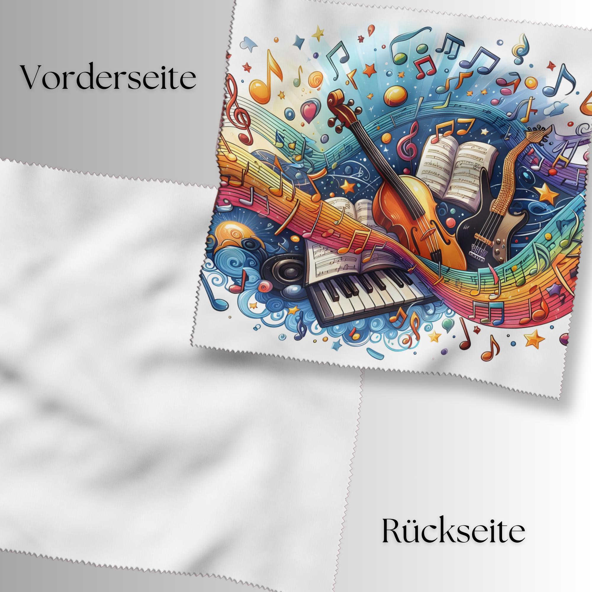Brillenputztuch Welt der Musik bedrucktes Mikrofasertuch für Sonnenbrille Displays Handy Geschenk Musiker Mitbringsel Musiklehrer #MC16