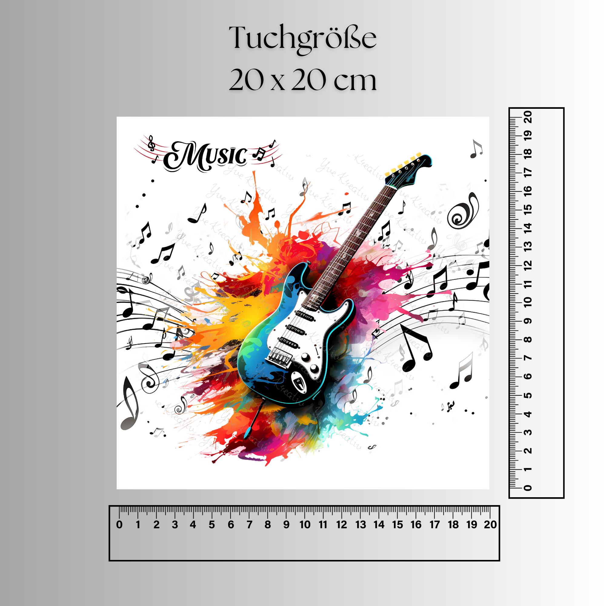 Brillenputztuch Gitarre bedrucktes Mikrofasertuch für Brillen Tuch für Displays Geschenk Musiker Mitbringsel Gitarrenspieler #MC14