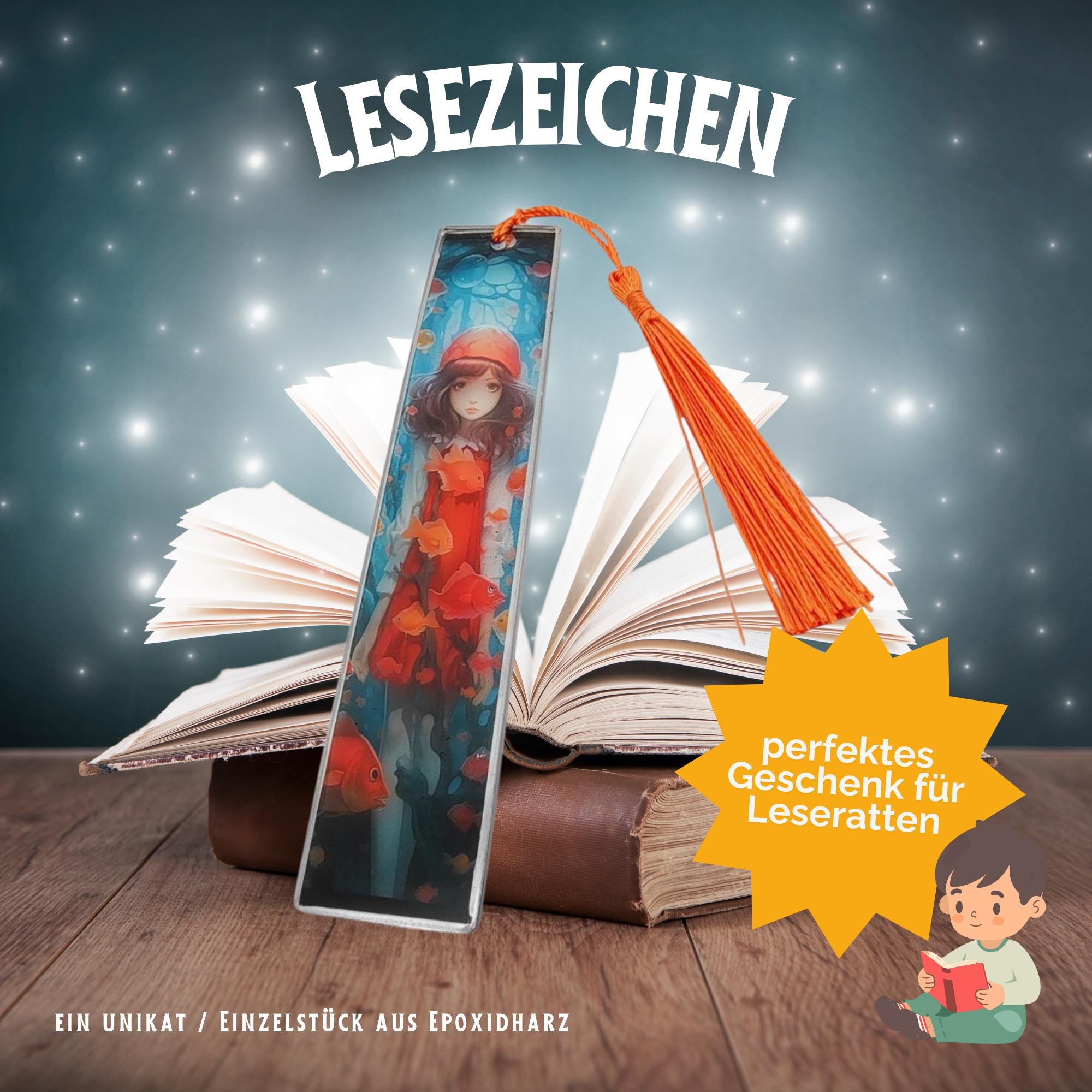 Lesezeichen aus Epoxidharz transparent Rotkäppchen Geschenk Geburtstag Mitbringsel zum Buchgeschenk #LEEPOX Lesezeichen aus Epoxidharz transparent Rotkäppchen Geschenk Geburtstag Mitbringsel zum Buchgeschenk #LEEPOX