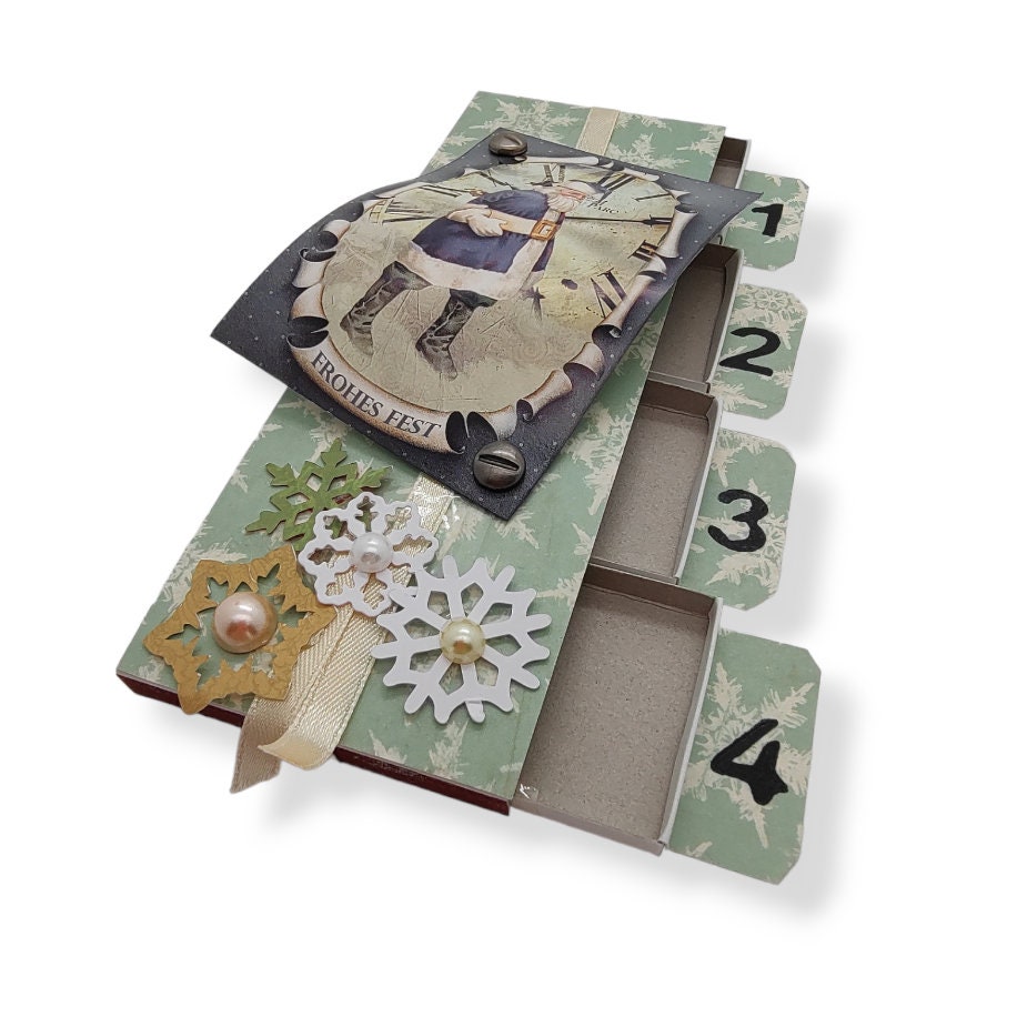 Adventskalender zum Befüllen aus 4 Streichholzschachteln  #613960956