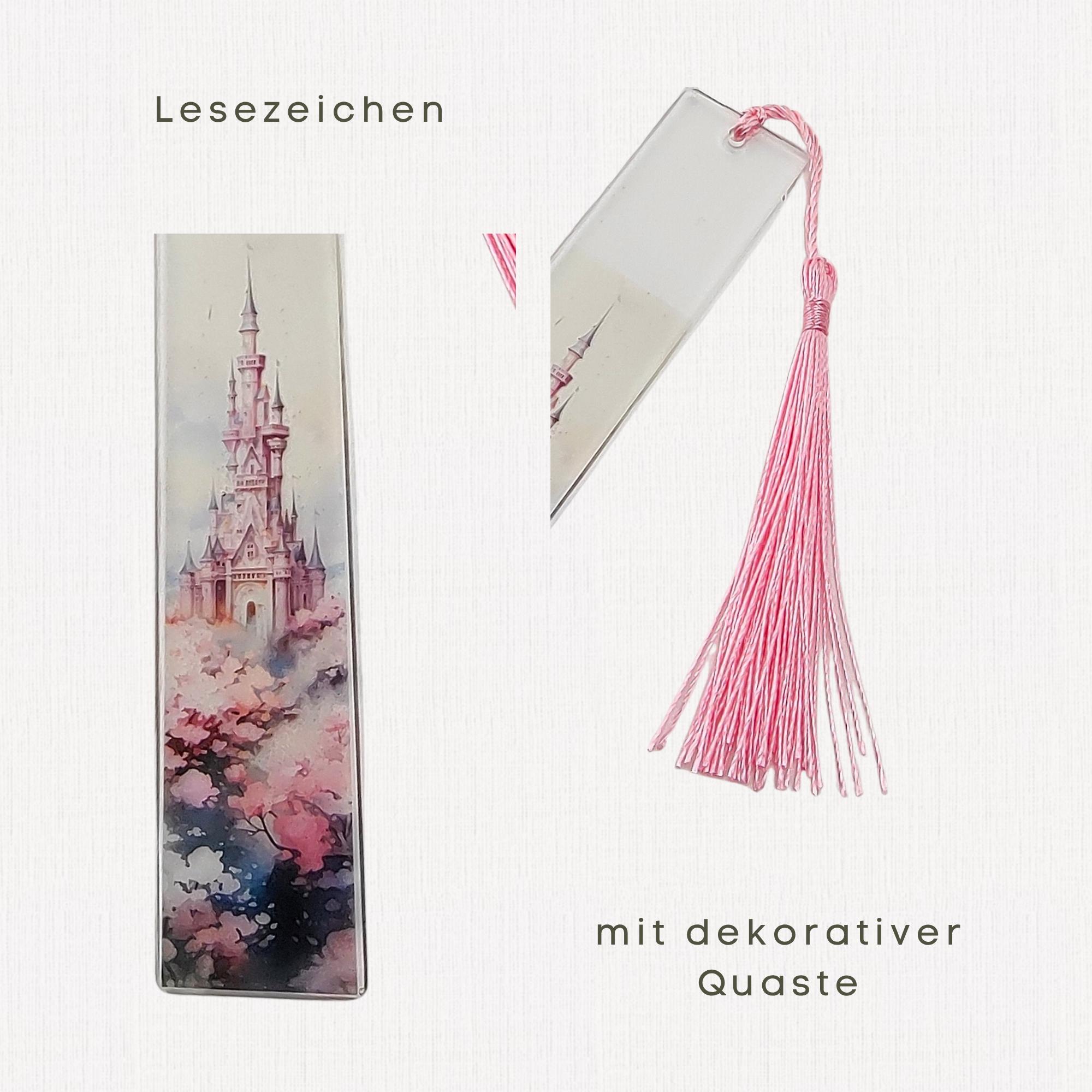 Lesezeichen aus Epoxidharz Märchenschloss Geschenk Geburtstag Mitbringsel zum Buchgeschenk Geschenkidee Buchzeichen transparent #LEEPOX