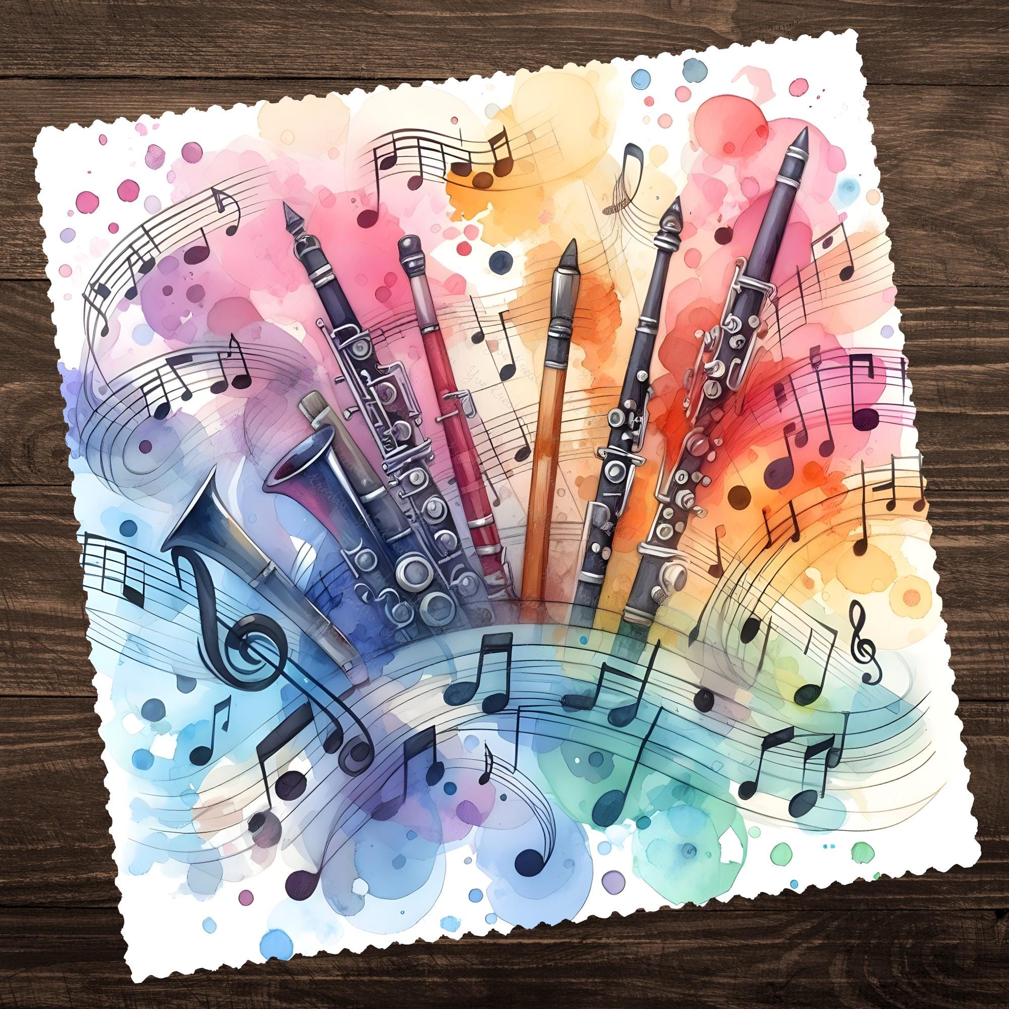 Brillenputztuch Musik Klarinette bedrucktes Mikrofasertuch für Sonnenbrille Displays Handy Geschenk Musiker Mitbringsel Musiklehrer #MC17