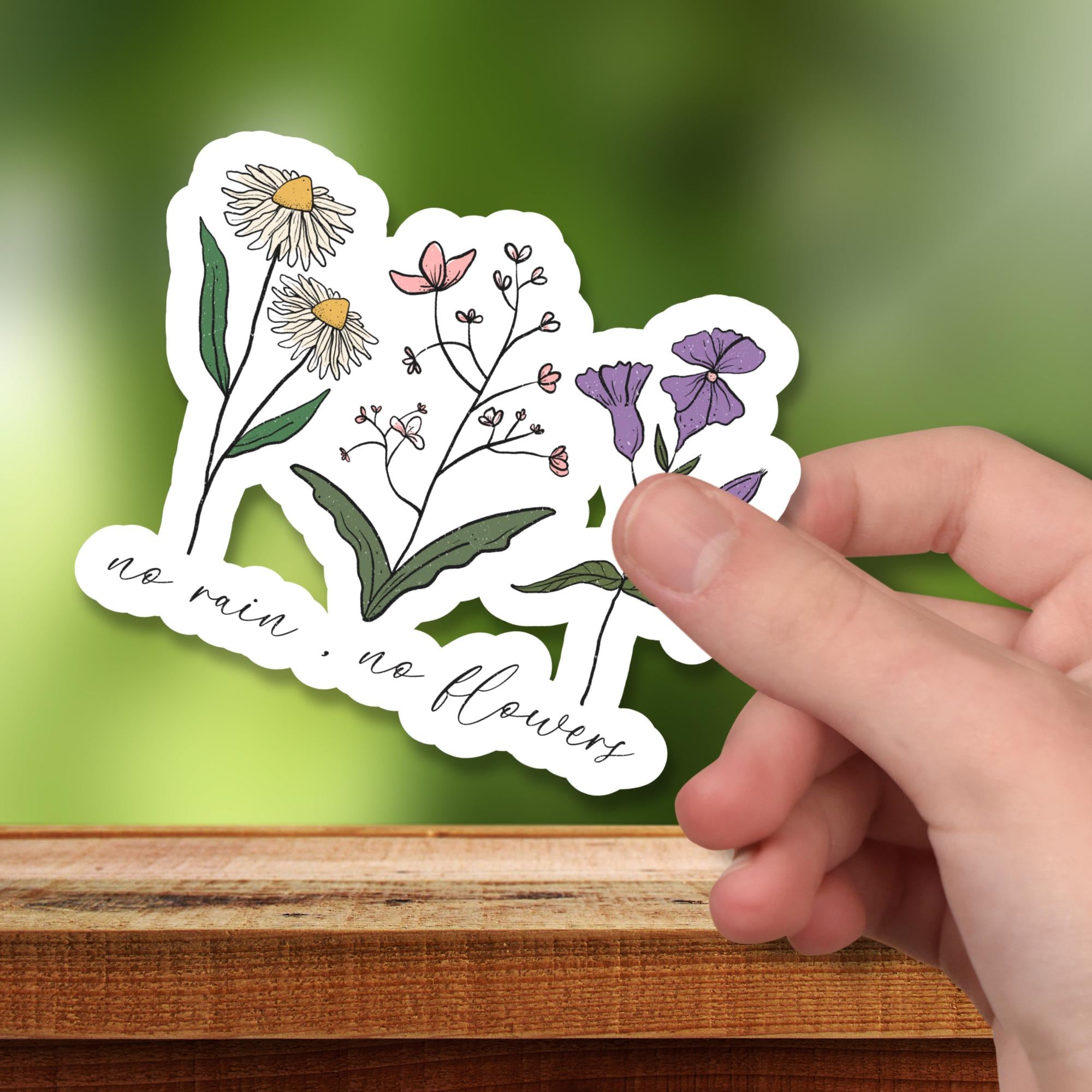 Kofferaufkleber, Geschenkaufkleber, Aufkleber Motivation, großer Blumen Sticker I zur Auswahl in Weiß oder Transparent  #SEG8