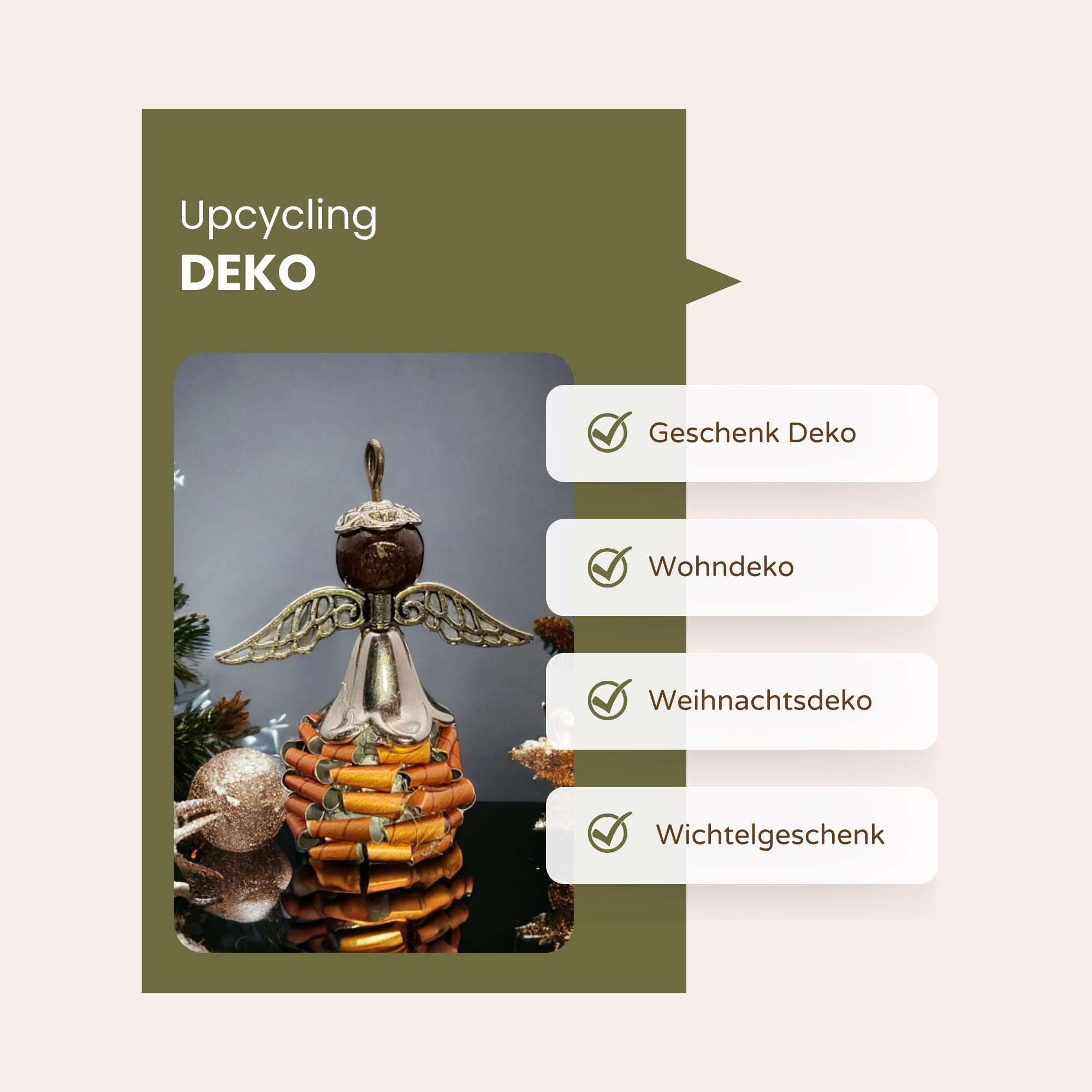 Engel aus Kaffeekapseln Christbaumkugel Upcycling Glücksengel besondere Weihnachtsdeko Geschenkanhänger für Kaffeeliebhaber #1601089738 Engel aus Kaffeekapseln Christbaumkugel Upcycling Glücksengel besondere Weihnachtsdeko Geschenkanhänger für Kaffeeliebhaber #1601089738