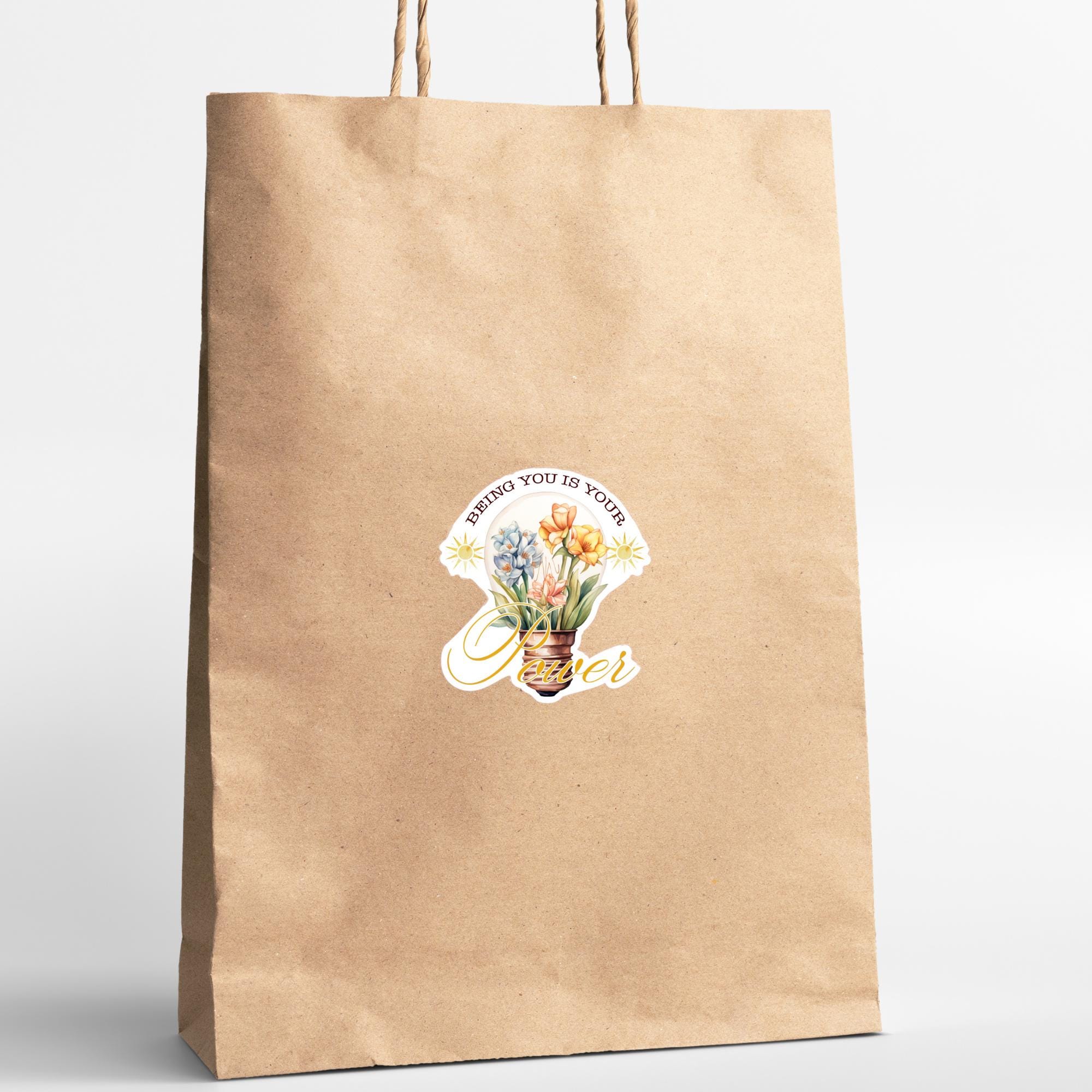 Kofferaufkleber, Geschenkaufkleber, Aufkleber Motivation, großer Blumen Sticker I zur Auswahl in Weiß oder Transparent  #SEG8
