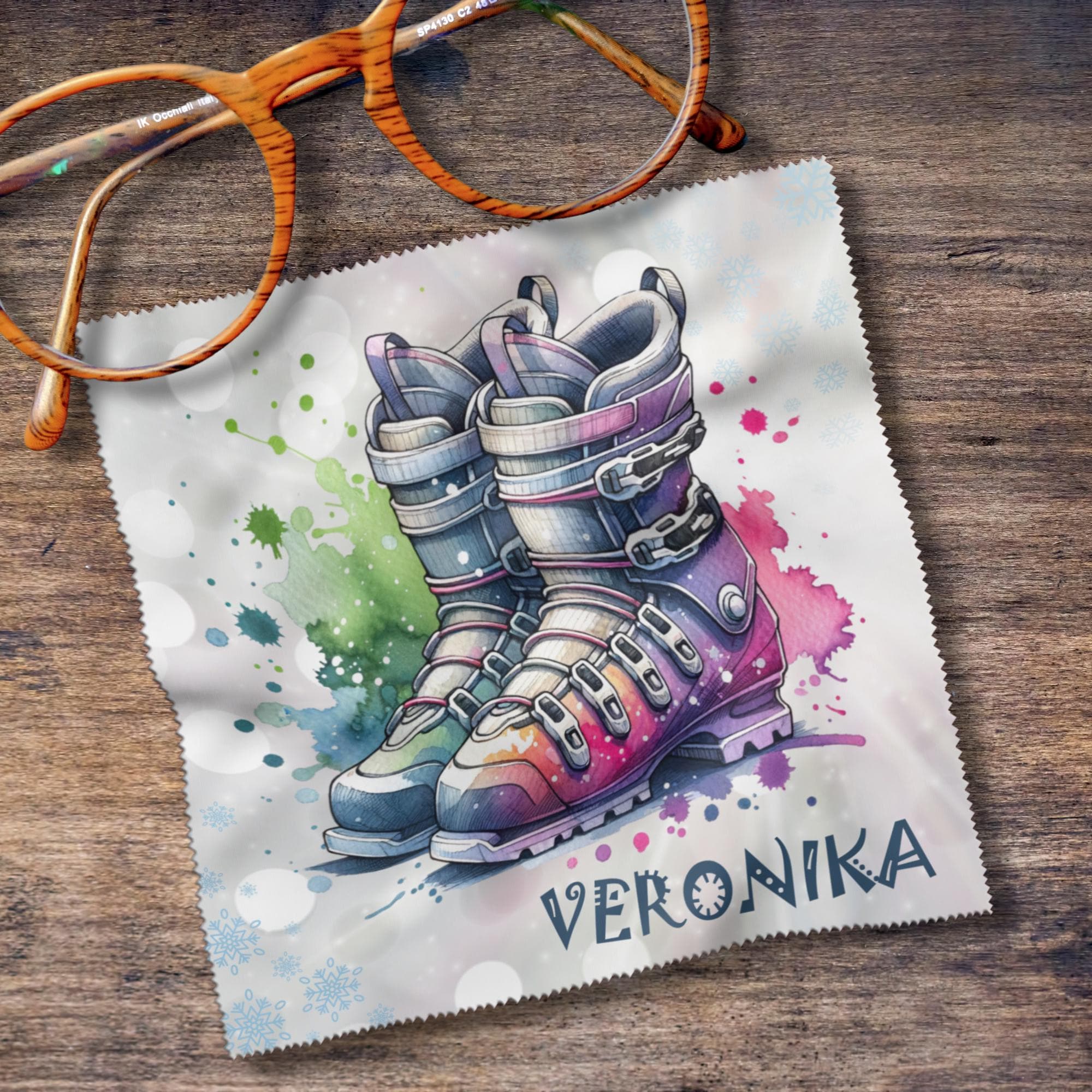 Brillenputztuch personalisiert – Individuell bedrucktes Mikrofasertuch für Brillen, Displays & mehr | Perfektes Geschenk Winterurlaub #SP11P