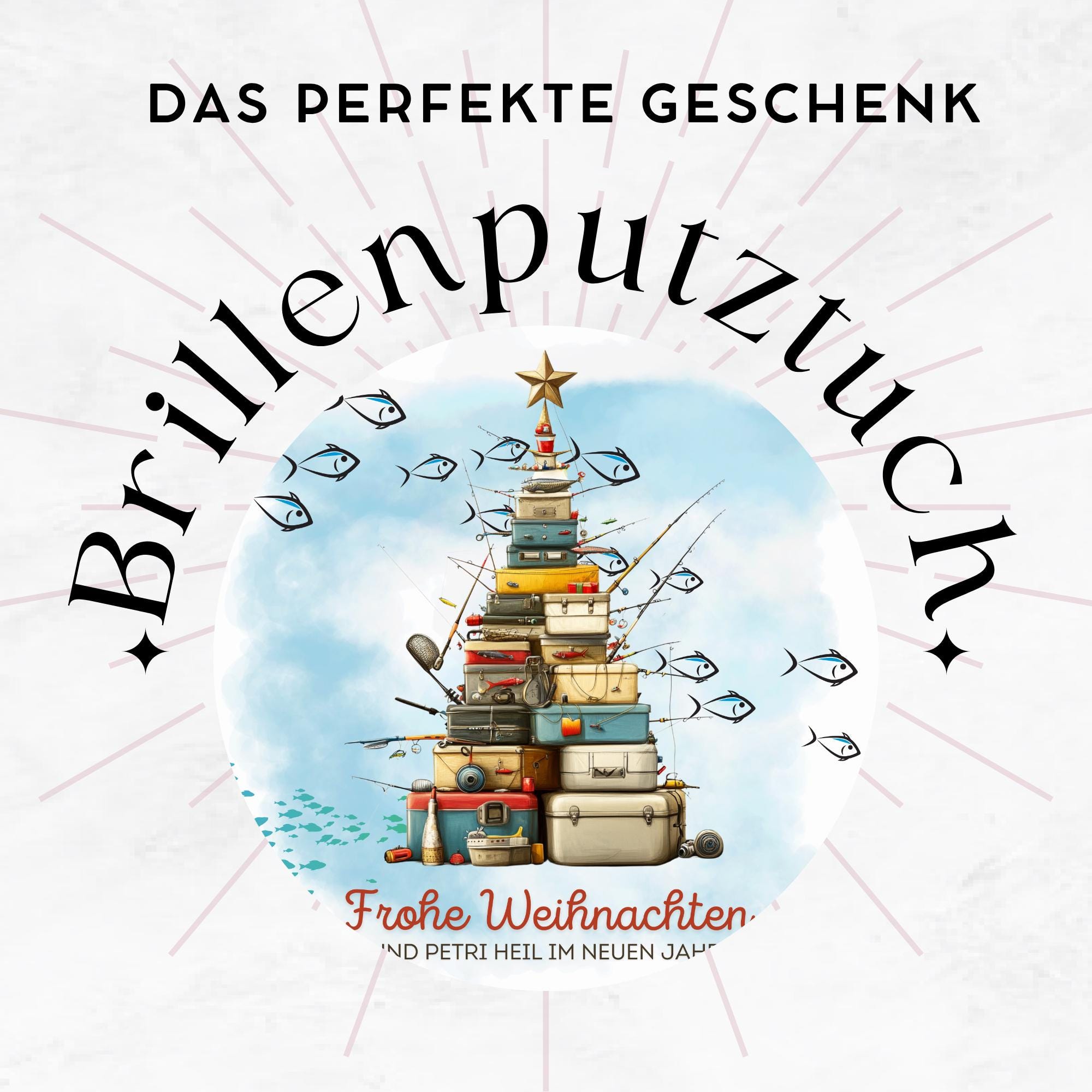 Brillenputztuch Tannenbaum Weihnachten Wichtelgeschenk Mitbringsel Angler Geschenk bedrucktes Mikrofasertuch für Brillen Display Handy #WE27