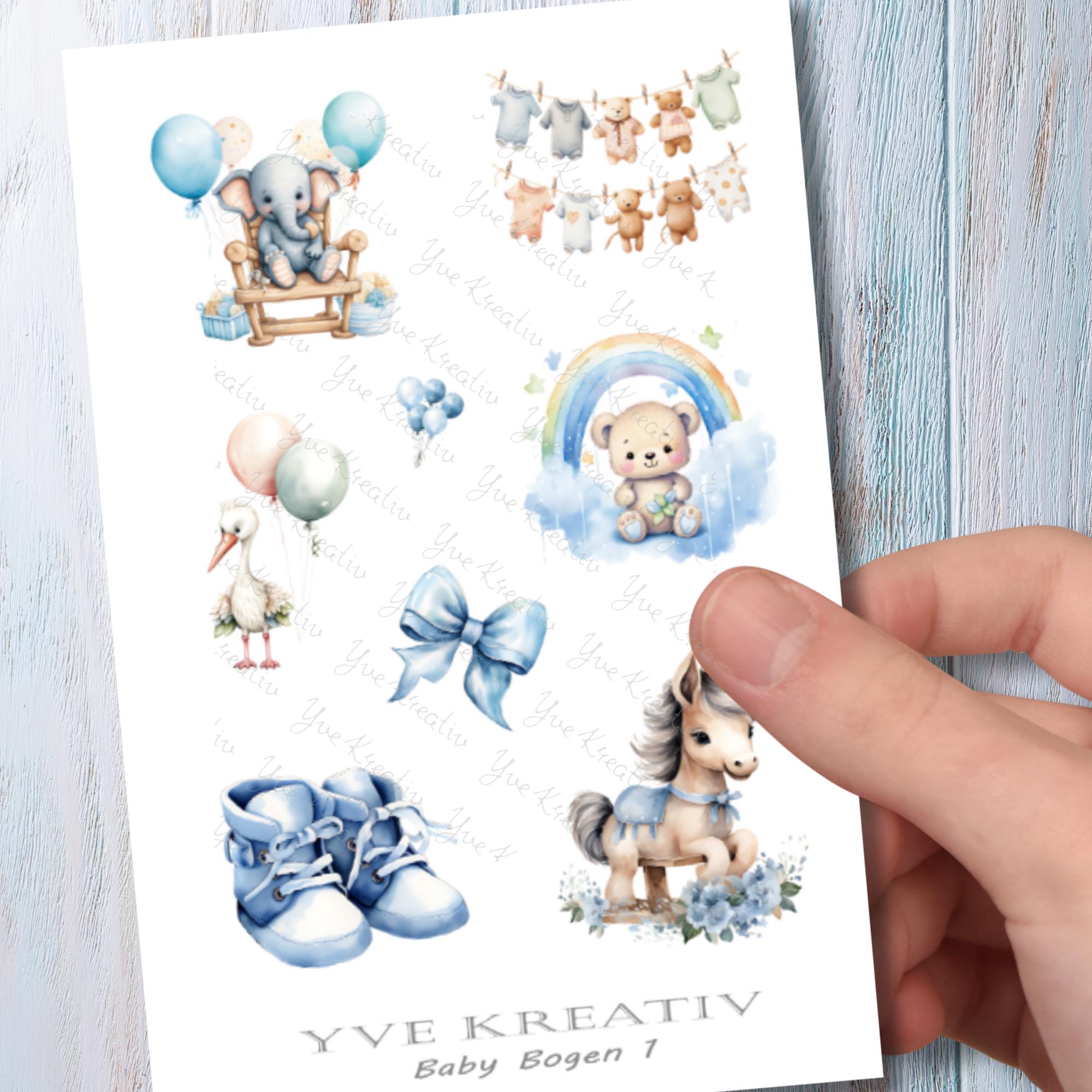 2 Stickerbogen SET Baby Boy Aufkleber Babyparty Sticker Geburt | Sticker Set zur Auswahl in Weiß - Transparent - Matt - Glanz #SBA6 2 Stickerbogen SET Baby Boy Aufkleber Babyparty Sticker Geburt | Sticker Set zur Auswahl in Weiß - Transparent - Matt - Glanz #SBA6