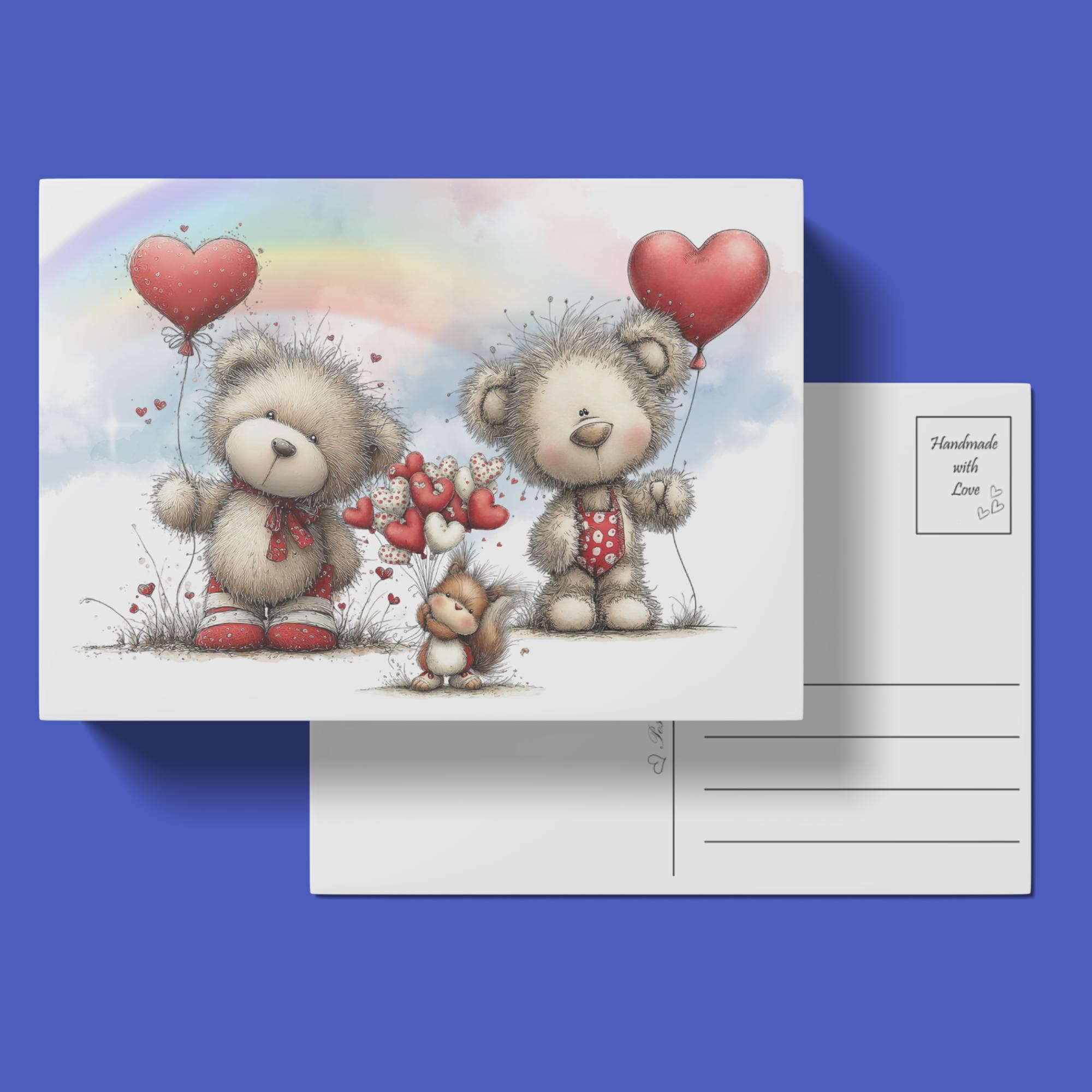 Postkarte Valentinstag Karte Bärenfreunde Glückwunschkarte zur Geburt Grußkarte Geschenkkarte DIN A6 Karte mit Glanzoberfläche #PHL18