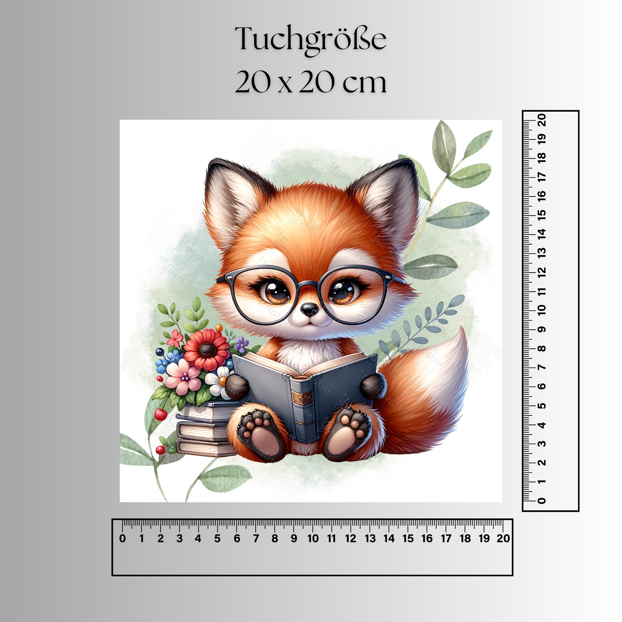 Brillenputztuch bedrucktes Mikrofasertuch für Brillen Kameratuch Brillentuch für Displays Objektive Geschenk Geburtstag Fuchs #TI128
