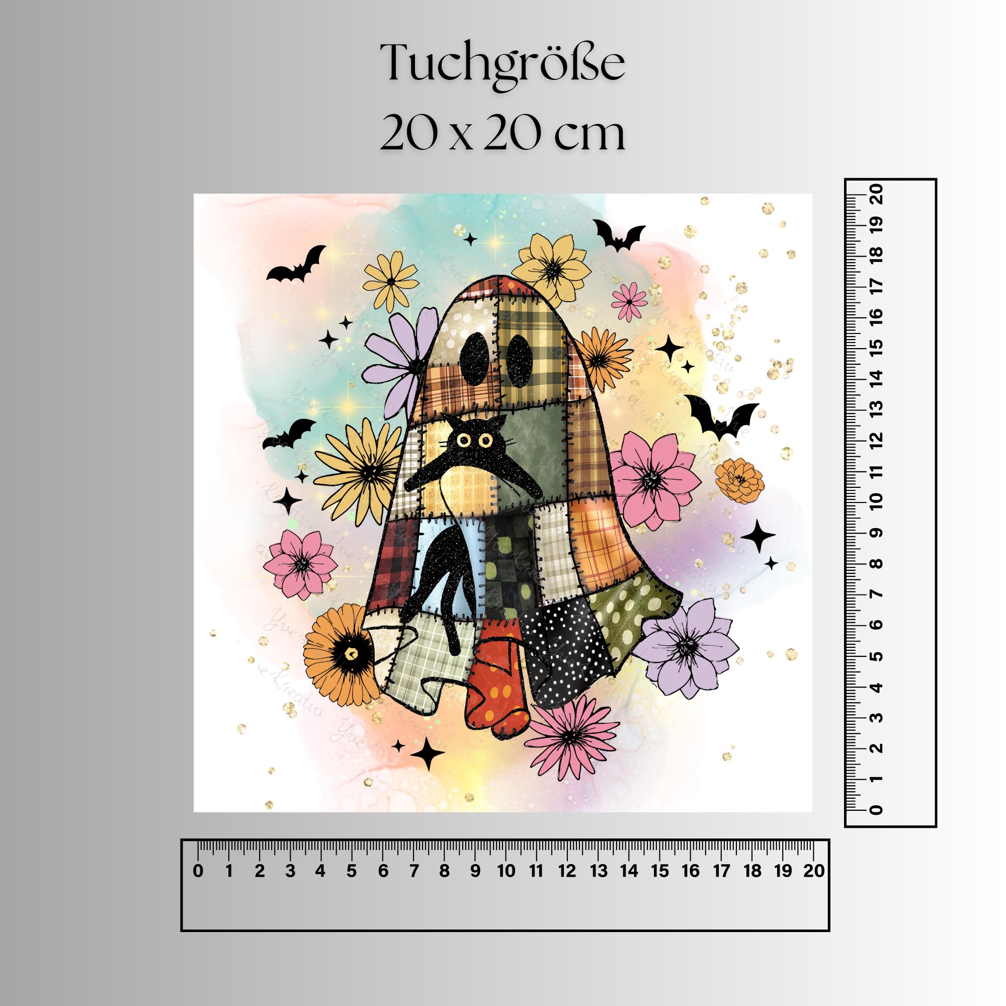 Brillenputztuch Halloween Geist bedrucktes Mikrofasertuch für Sonnenbrille Display Handy Grusel Geschenk süßes oder Saures Mitbringsel #SA10