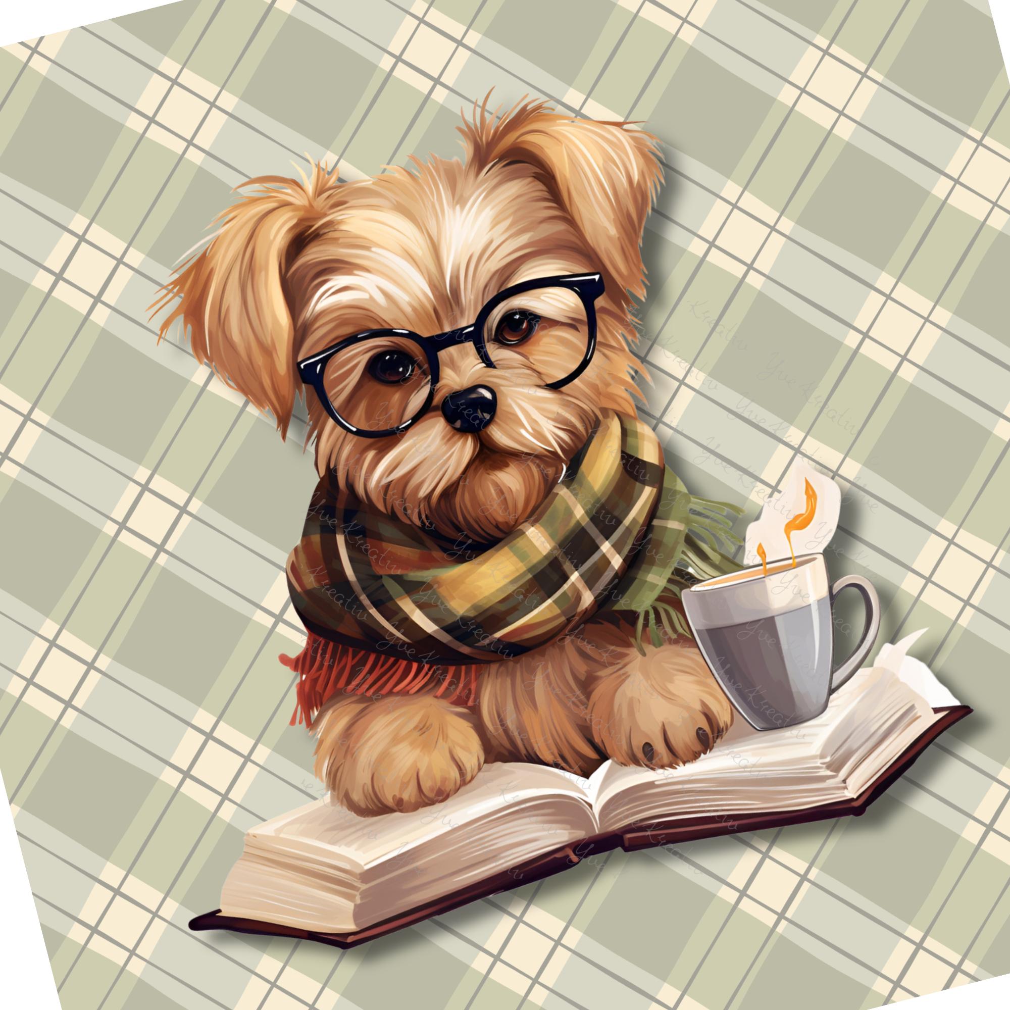 Brillenputztuch Lese Hund bedrucktes Mikrofasertuch für Brillen Sonnenbrille Display Handy Geschenk Freundin Geburtstag Hundebesitzer #TI12