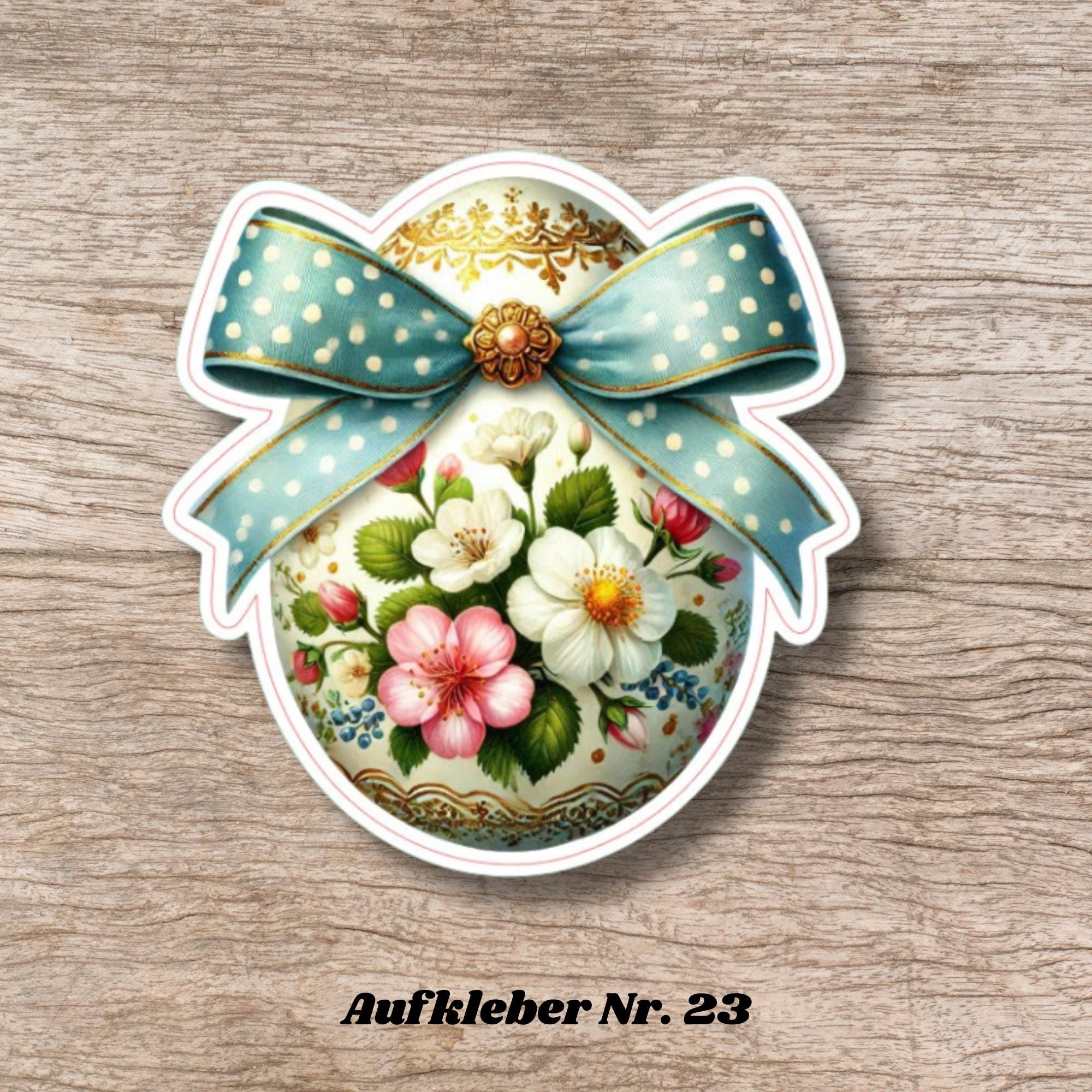Aufkleber Ostern großer 8 cm Sticker Osterei Deko Osterfest Geschenkaufkleber Dekoei - zur Auswahl in Weiß oder Transparent  #SEG8