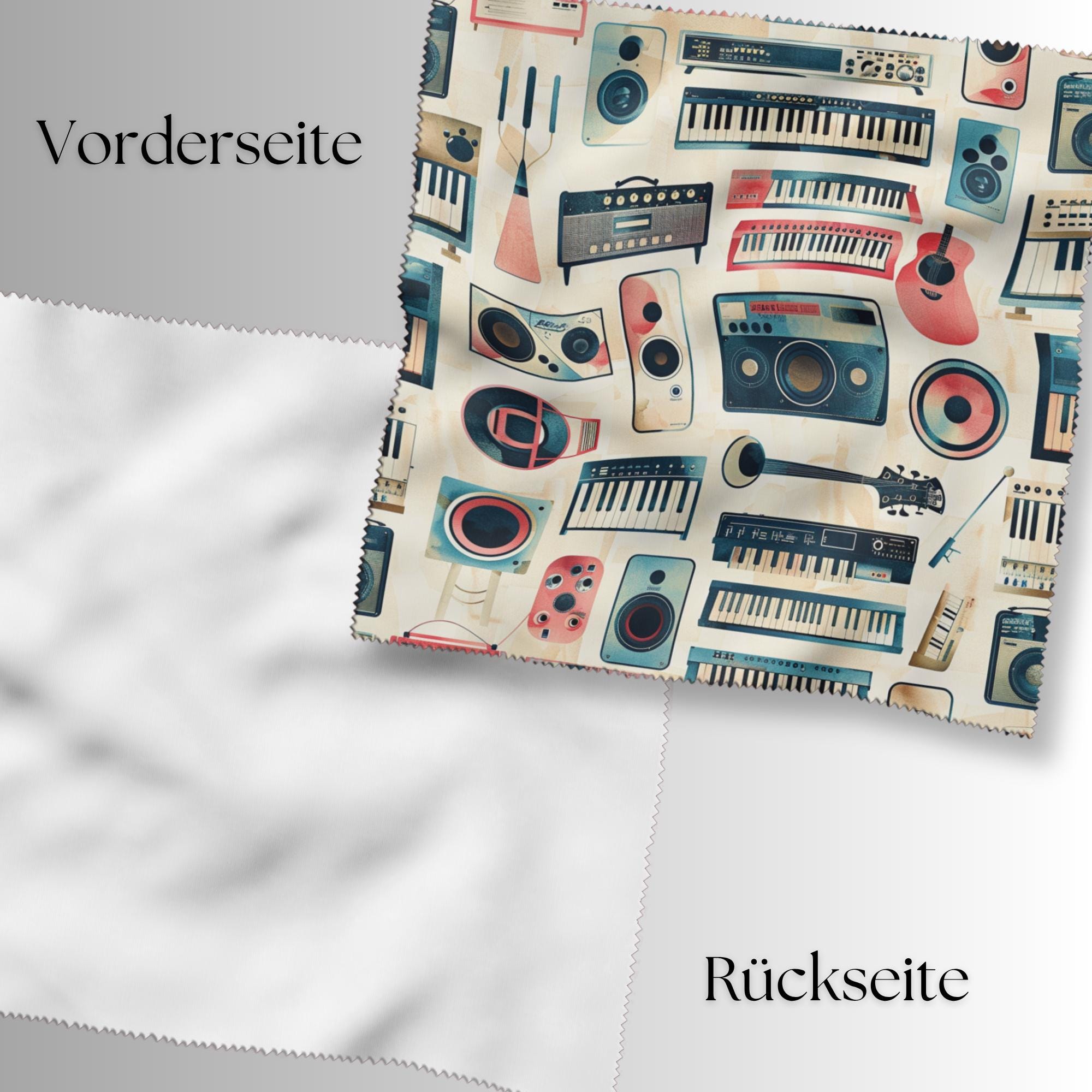 Brillenputztuch Musik Nostalgie bedrucktes Mikrofasertuch für Sonnenbrille Displays Handy Geschenk Musiker Mitbringsel Musiklehrer #BM