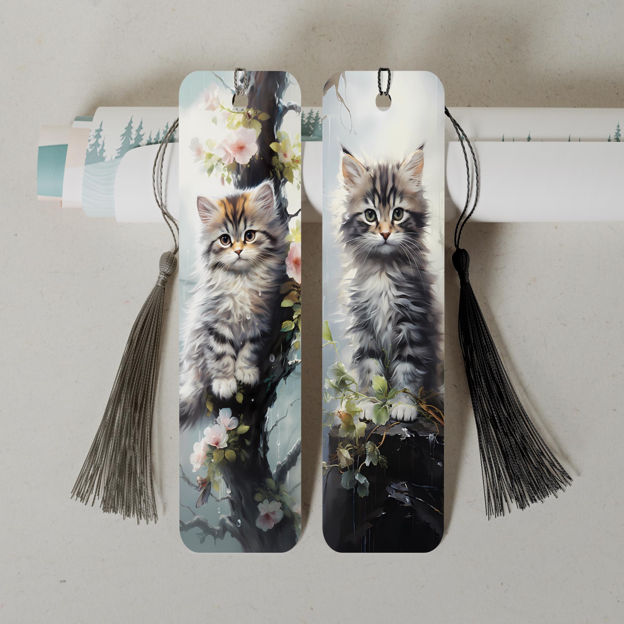 Lesezeichen aus Aluminium Katzen Geschenk Geburtstag Katzenliebhaber Mitbringsel Buchgeschenk Bookmark - 2 Motive zur Auswahl  #LEALU
