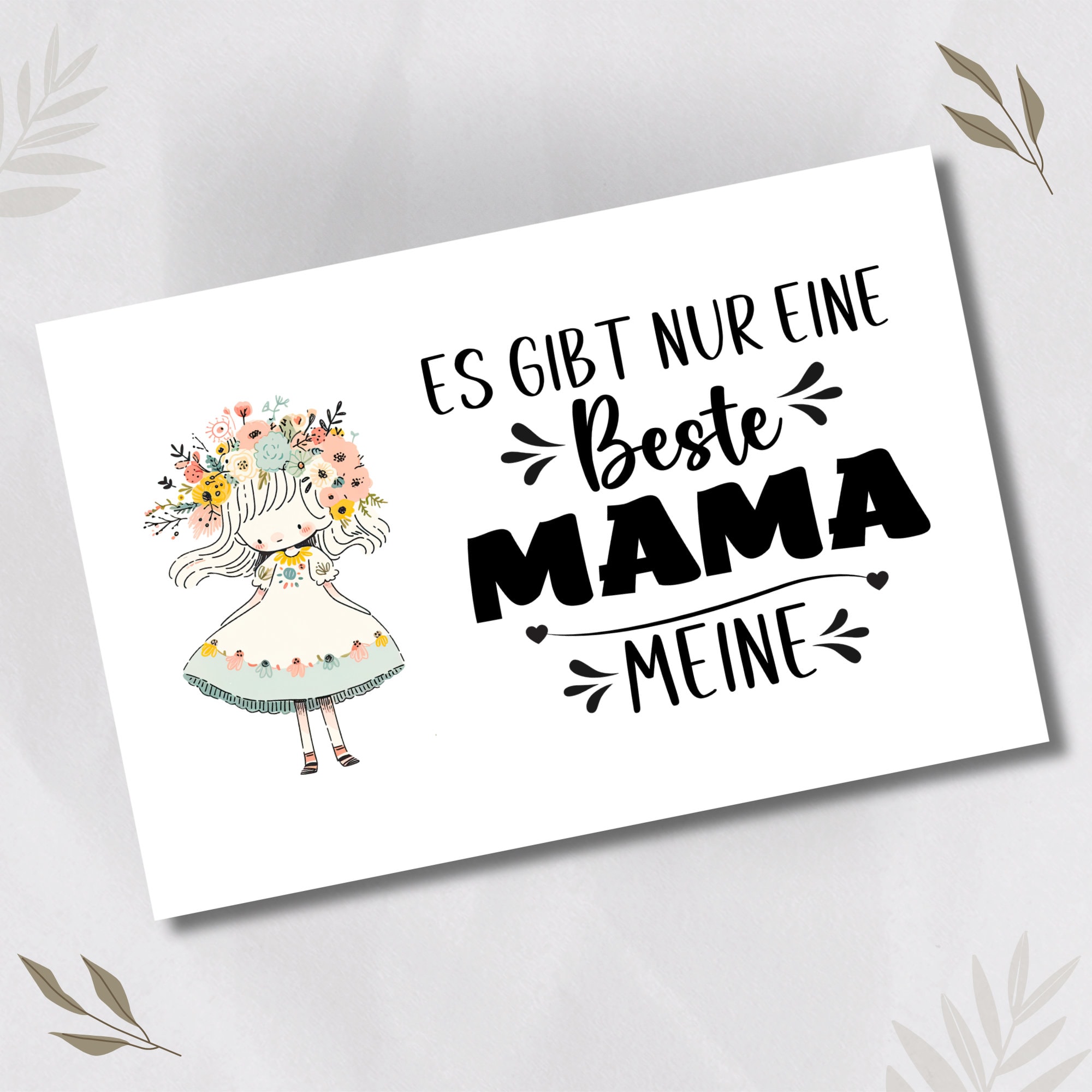 Postkarte, Grußkarte, Karte zum Muttertag, Muttertagskarte, Mama Karte, Grußkarte Muttertag, Geburtstag Mama