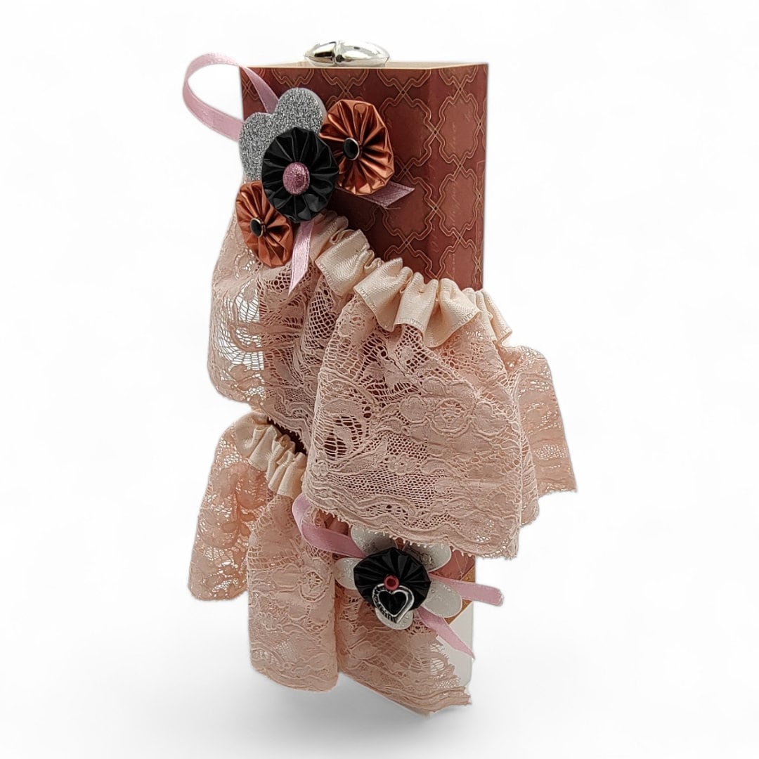 Geschenkschachtel "Hochzeit" mit Spitze und Kaffeekapseln verziert für Geld, Gutscheine, Theaterkarten  #613960924
