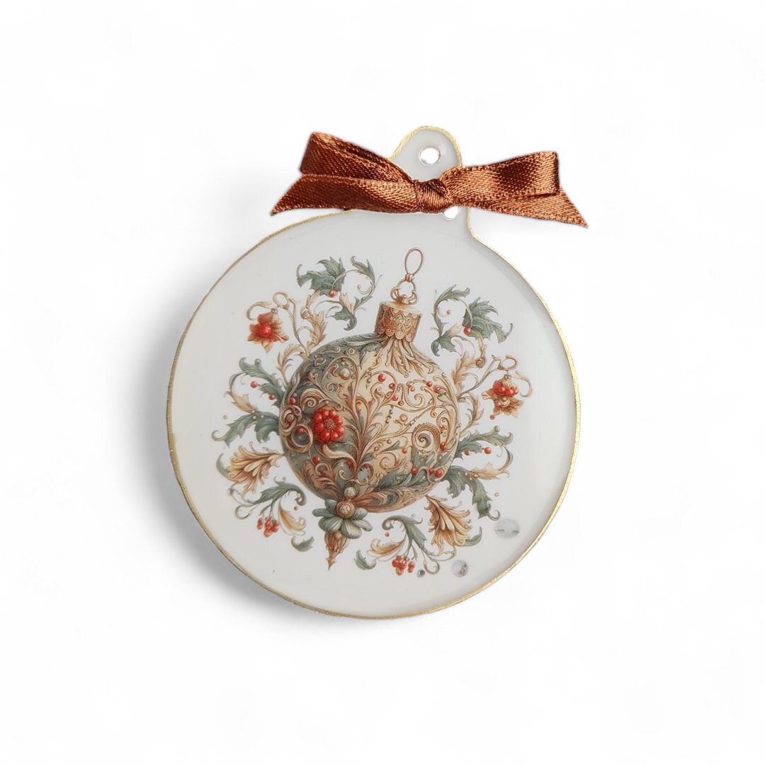 Weihnachtskugel Weihnachtsschmuck Baumanhänger Christmas Ornaments auf einer Weihnachtskarte inkl. Kuvert  #1622388291