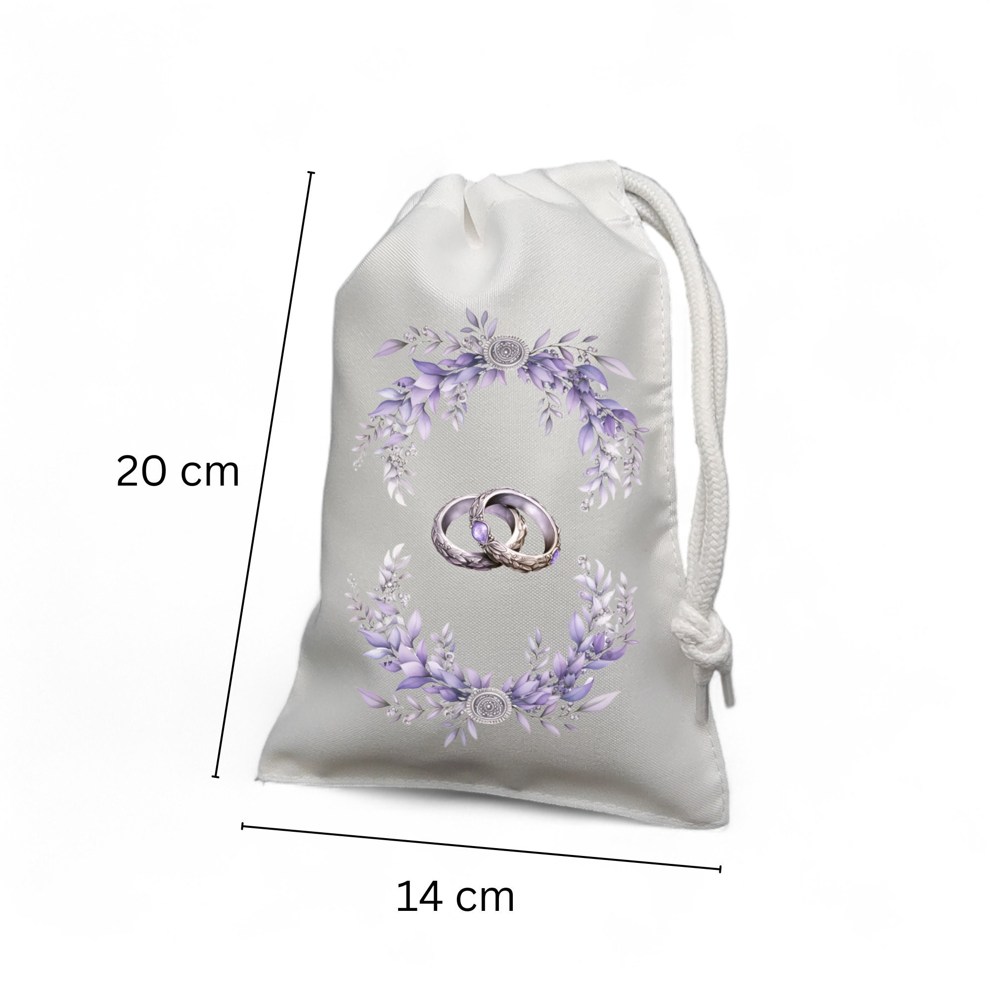 Geschenksäckchen beidseitig bedruckt, Lavendel Hochzeit, Geschenkbeutel, Stofftasche, Stoffbeutel, Verpackung, Geschenkverpackung  #GSSUB