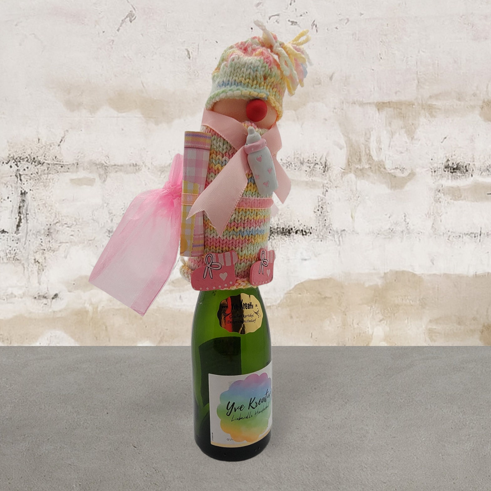 Verpackung für Wein oder Sektflasche, Flaschendekoration, Flaschenverpackung, Flaschenverzierung  #613960330