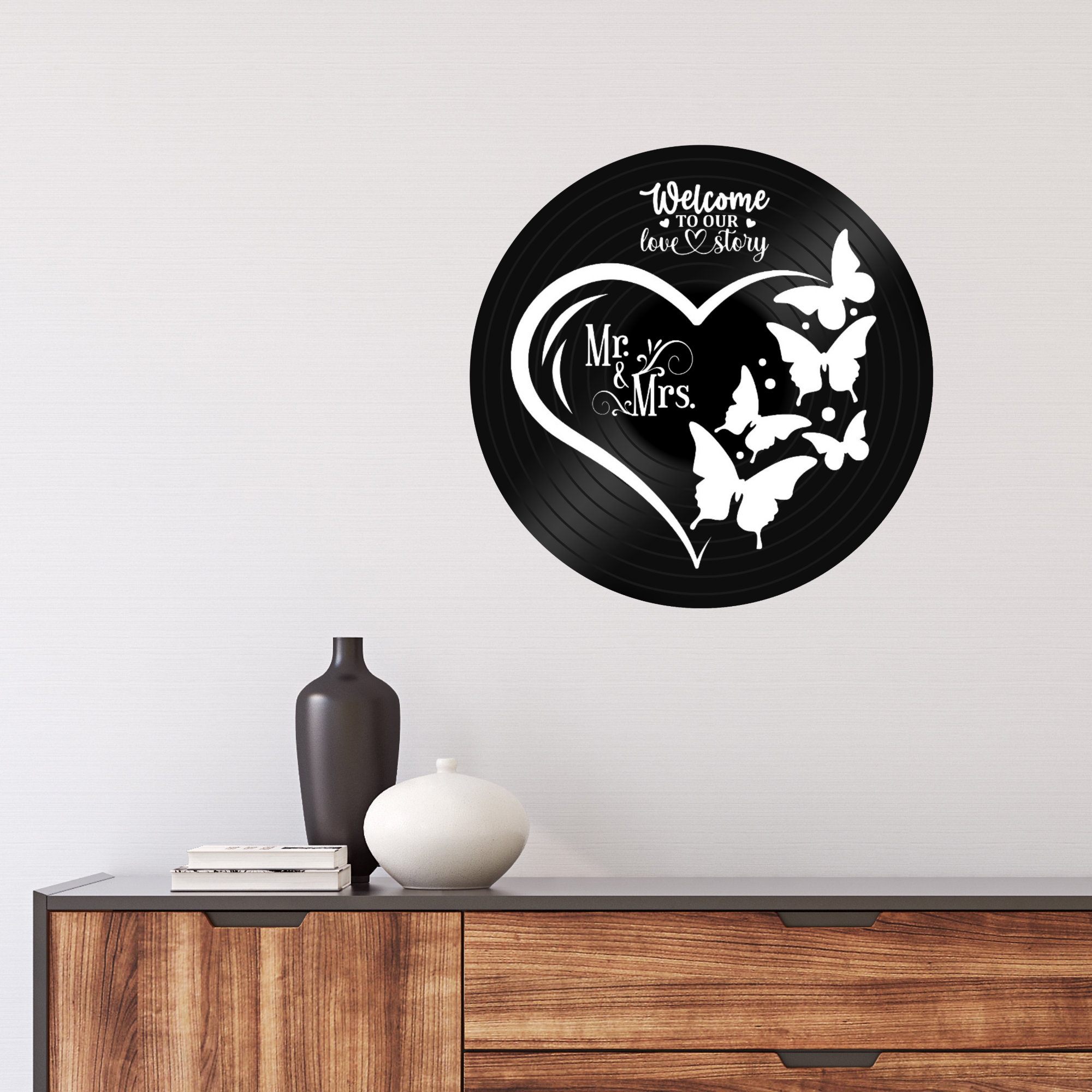 Vinyl Schallplatte ECHTE alte LP - aus Alt mach Neu - Wand Kunst Bild Dekoration Geschenk zur Hochzeit Verlobung