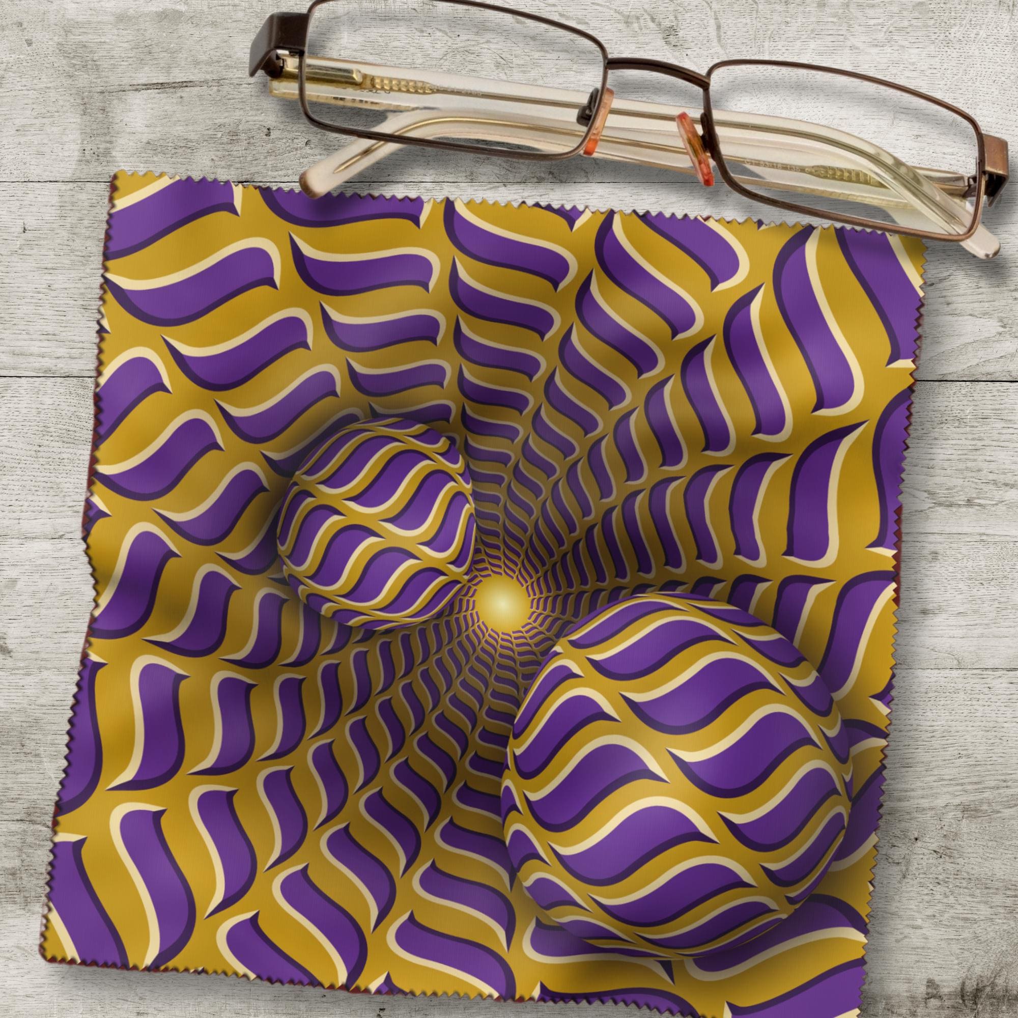Brillenputztuch Optische Täuschung bedrucktes Mikrofasertuch für Brille Sonnenbrille Displays Handyputztuch Brillentuch Mikrofaser #AL79