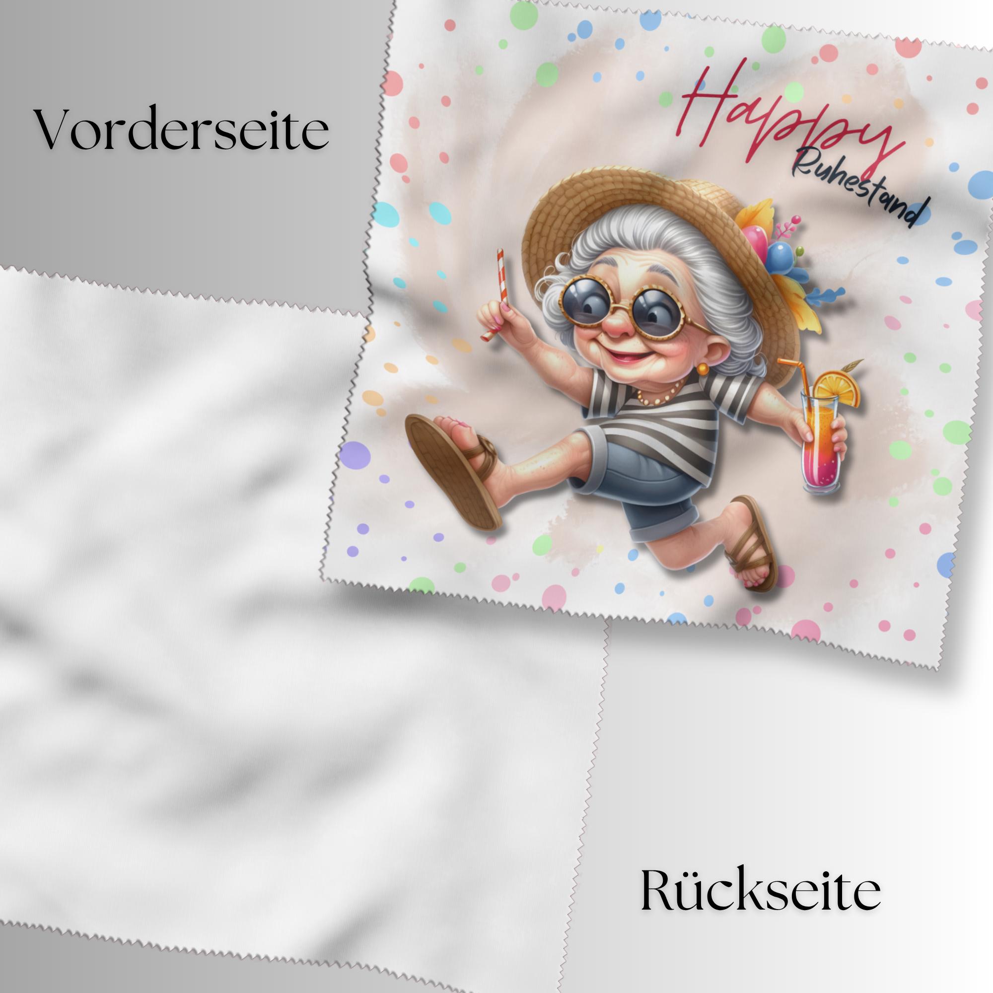 Brillenputztuch Ruhestand bedrucktes Mikrofasertuch für Brille Sonnenbrille Display Handy Geschenk zur Rente Abschied Kollegin #BE11
