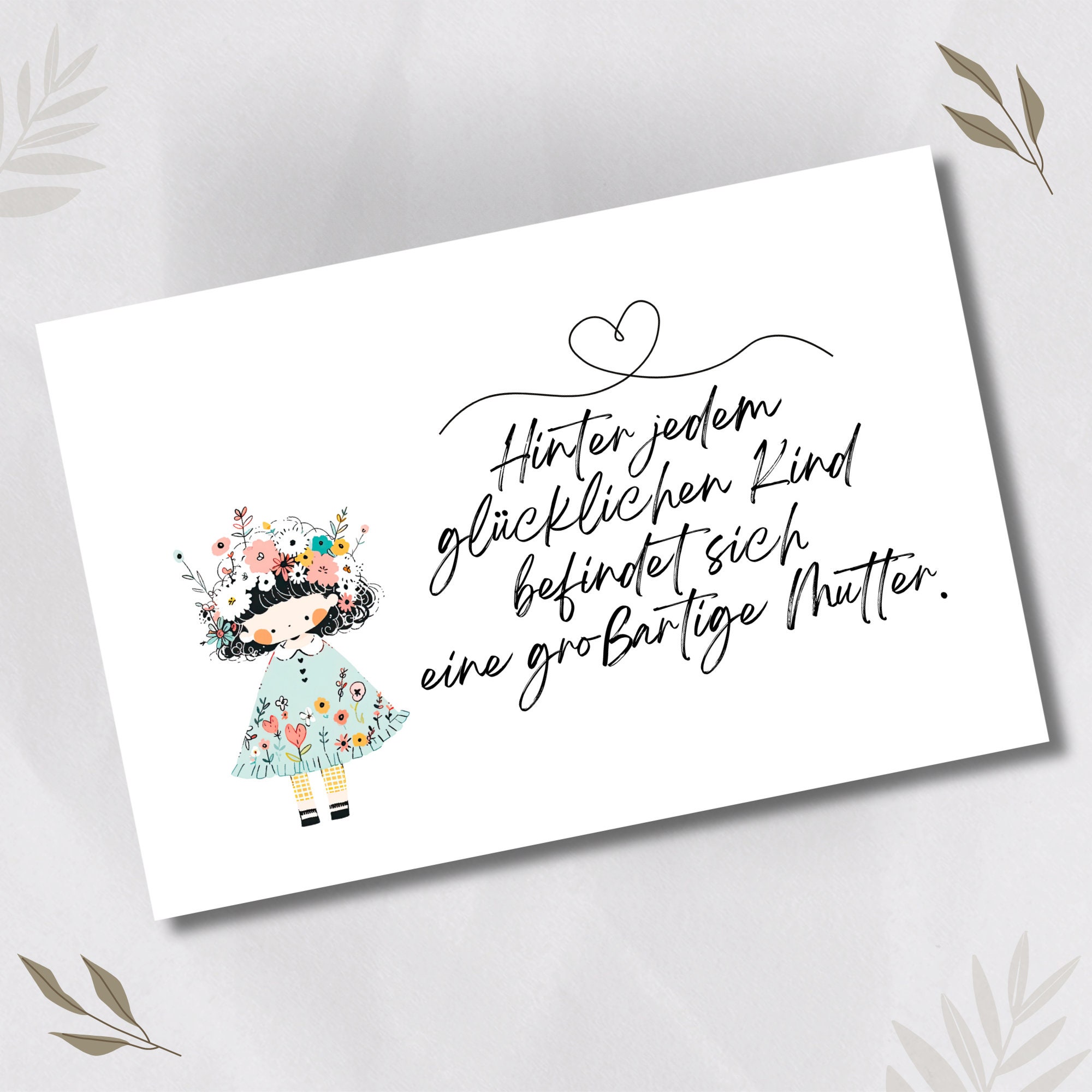 Postkarte, Grußkarte, Karte zum Muttertag, Muttertagskarte, Mama Karte, Grußkarte Muttertag, Geburtstag Mama  #PLS