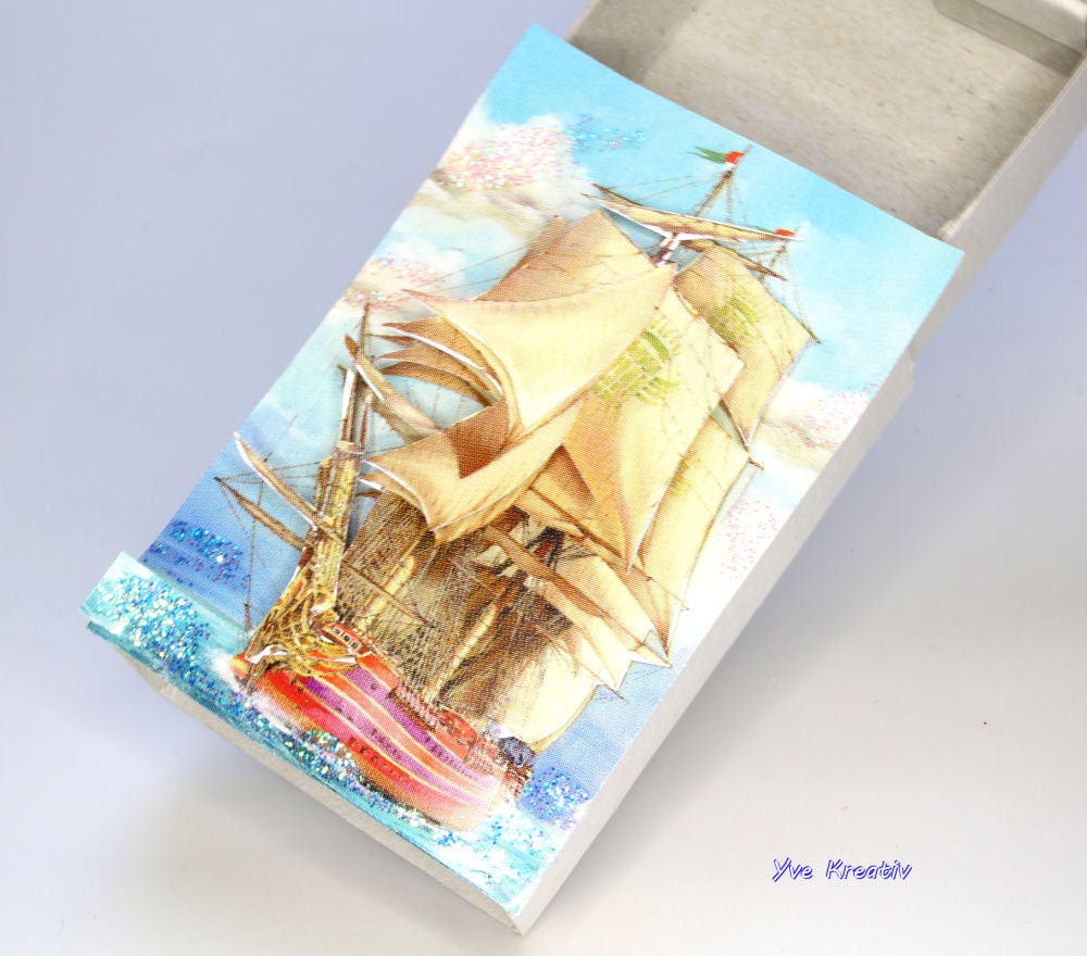 Kleine Schachtel, verzierte Streichholzschachtel als originelle Geschenkverpackung für Geld, Gutscheine und mehr