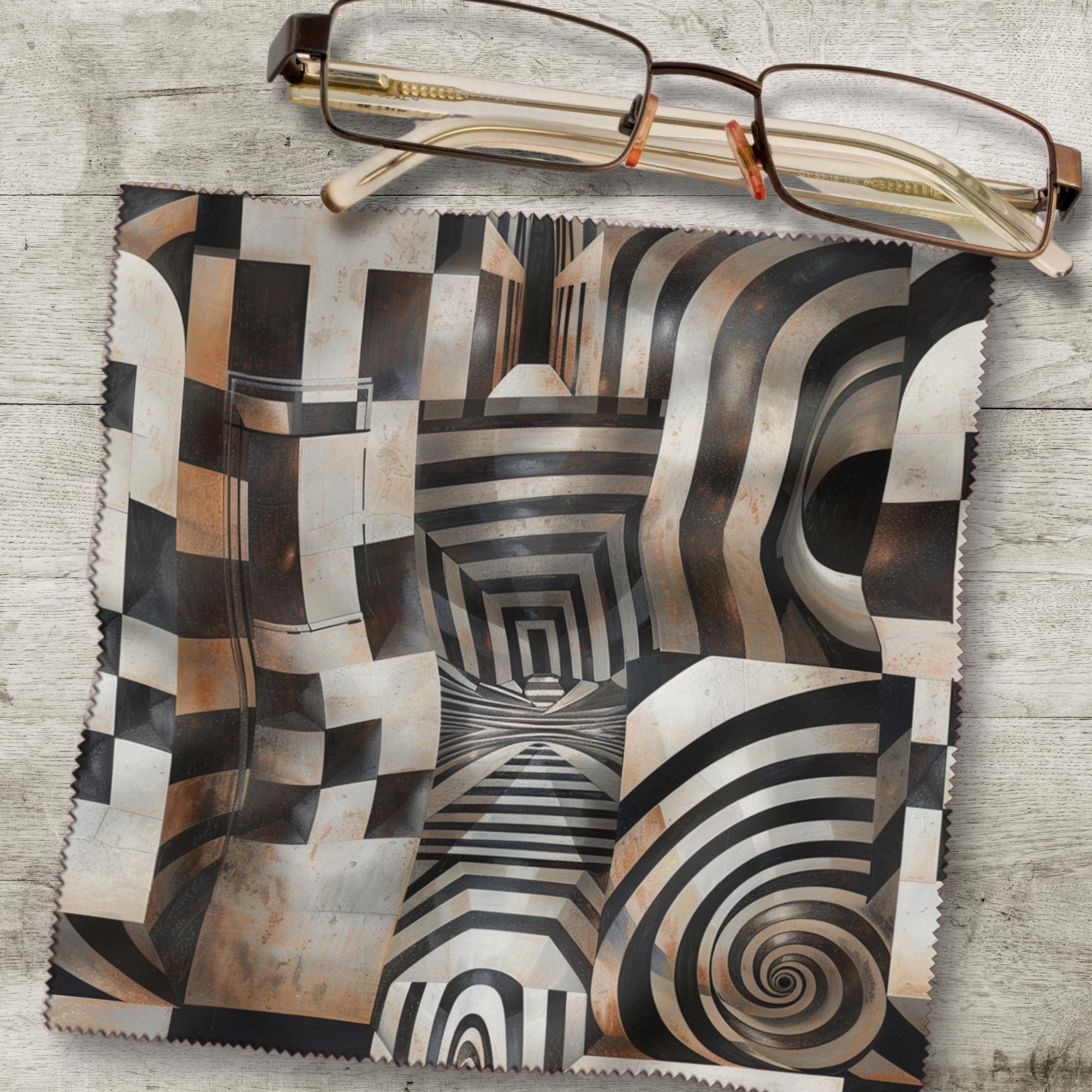 Brillenputztuch Op-Art bedrucktes Mikrofasertuch für Brille Sonnenbrille Displays Handyputztuch Brillentuch Mikrofaser #AL66
