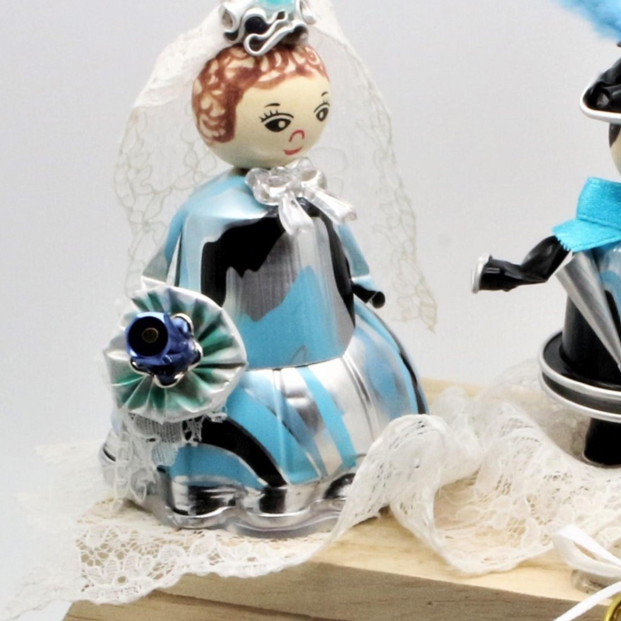 Holztruhe Holzkiste Schatzkiste Brautpaar Upcycling aus Kaffeekapseln Geldgeschenk Hochzeit Geschenk blau Hochzeitsverpackung #809561271