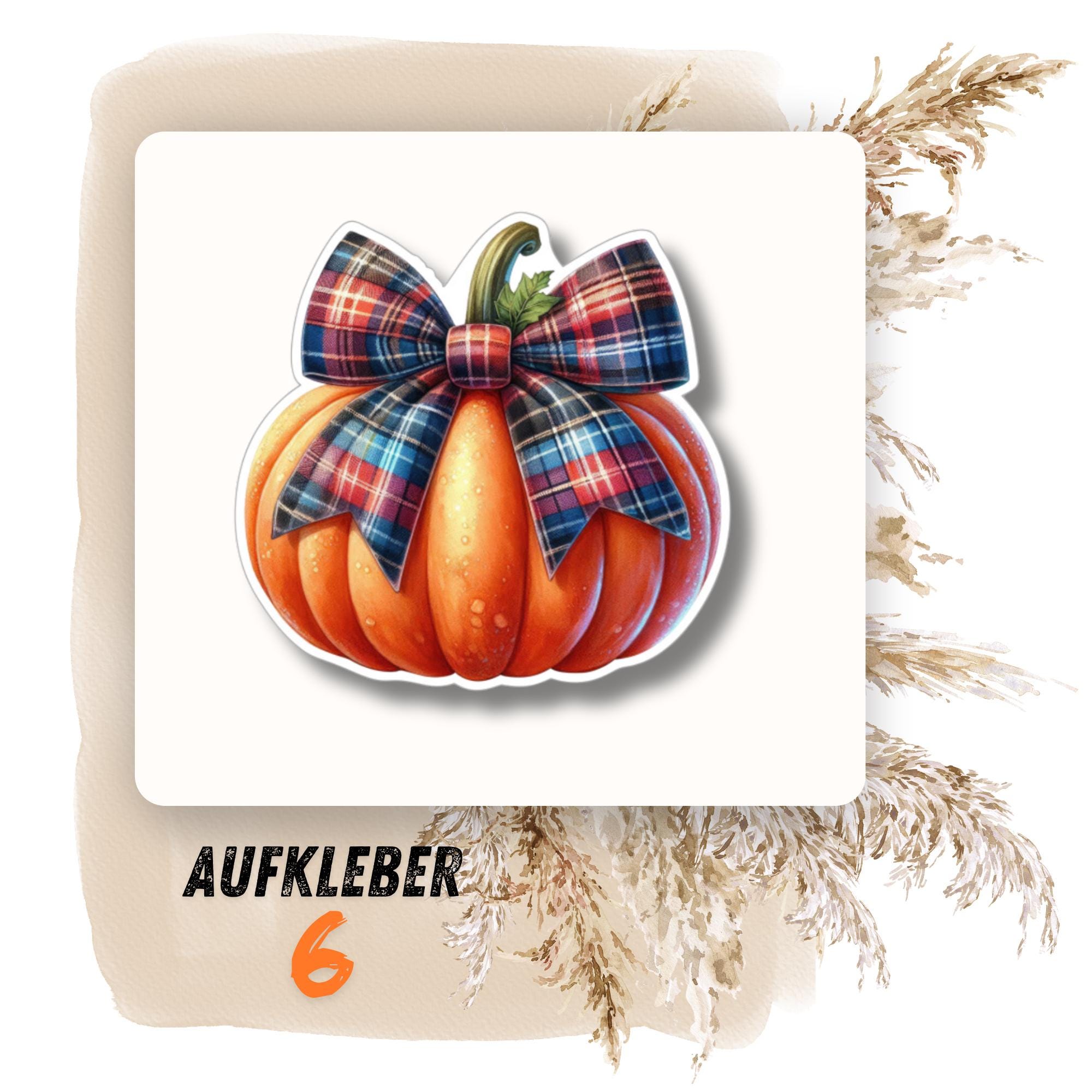Kürbis Aufkleber Halloween Sticker großer Geschenkaufkleber Herbst Koffersticker - 3 Aufkleber zur Auswahl in Weiß oder Transparent  #SEG8