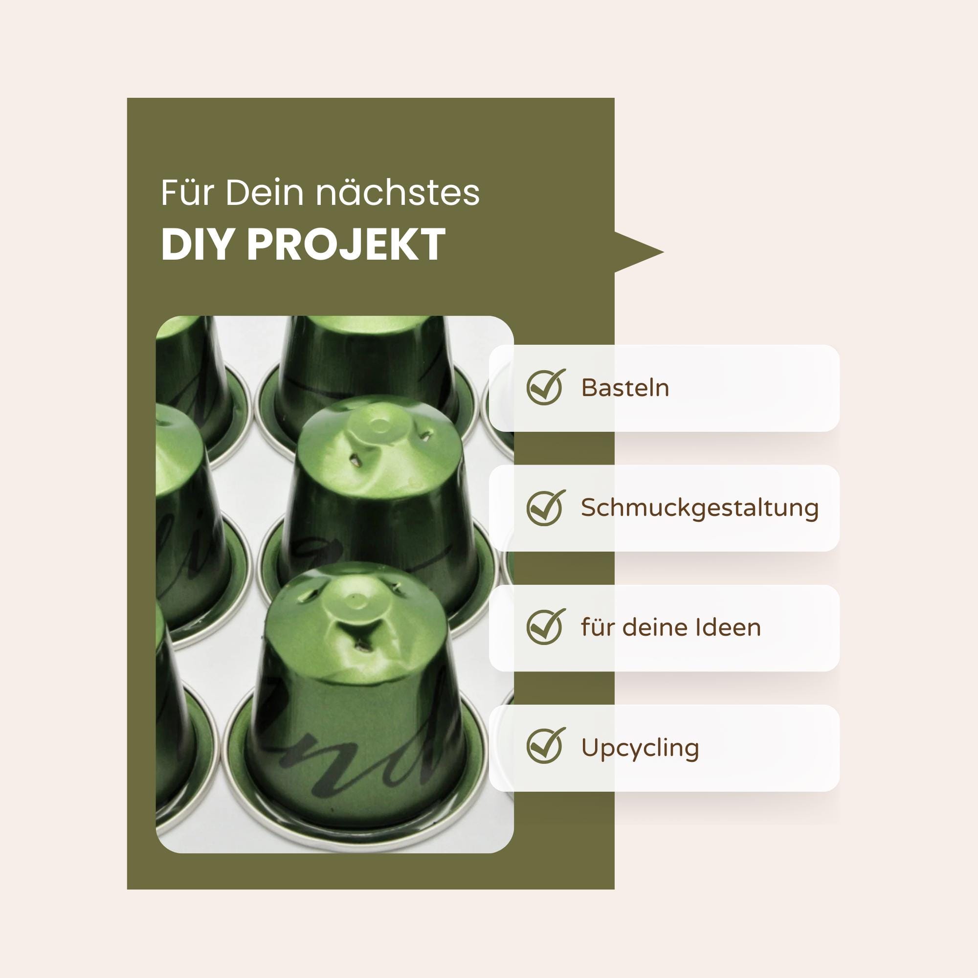 10 leere Kaffeekapseln Farbe grün zum Basteln Gestalten Bastelmaterial DIY Schmuckherstellung Zubehör #KNS 10 leere Kaffeekapseln Farbe grün zum Basteln Gestalten Bastelmaterial DIY Schmuckherstellung Zubehör #KNS