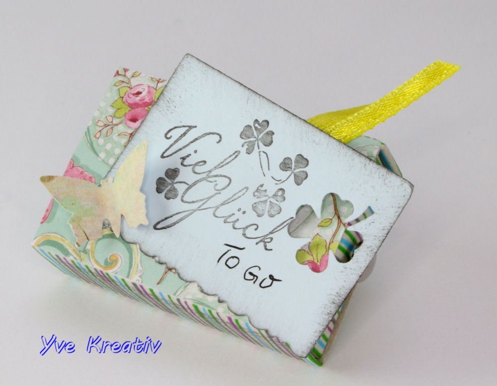 Kleine Schachtel, verzierte Streichholzschachtel als originelle Geschenkverpackung für Geld, Gutscheine und mehr